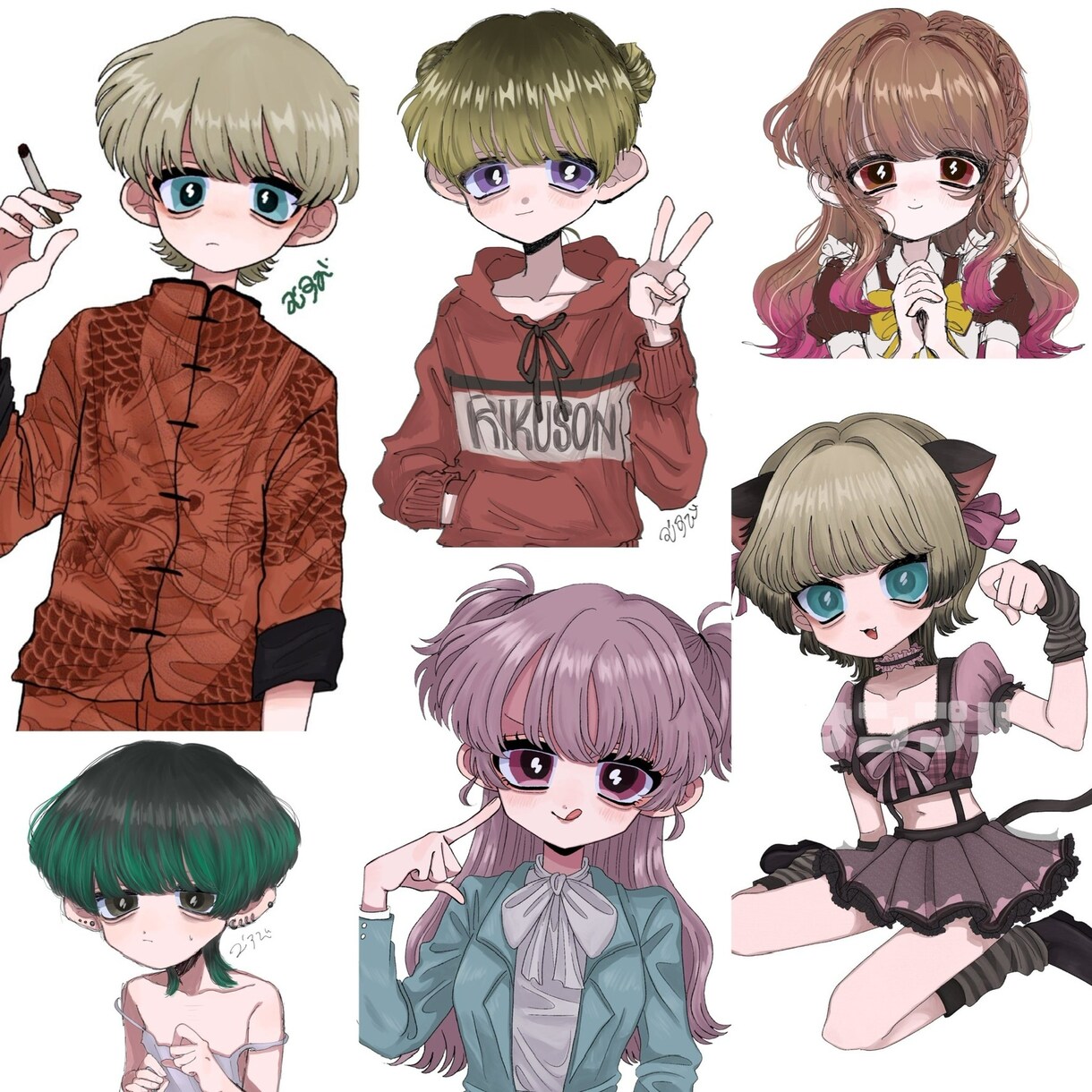 個性的な絵柄で他と被らないイラスト描きます 可愛い個性的な絵柄でSNSアイコン描きます！ イメージ3