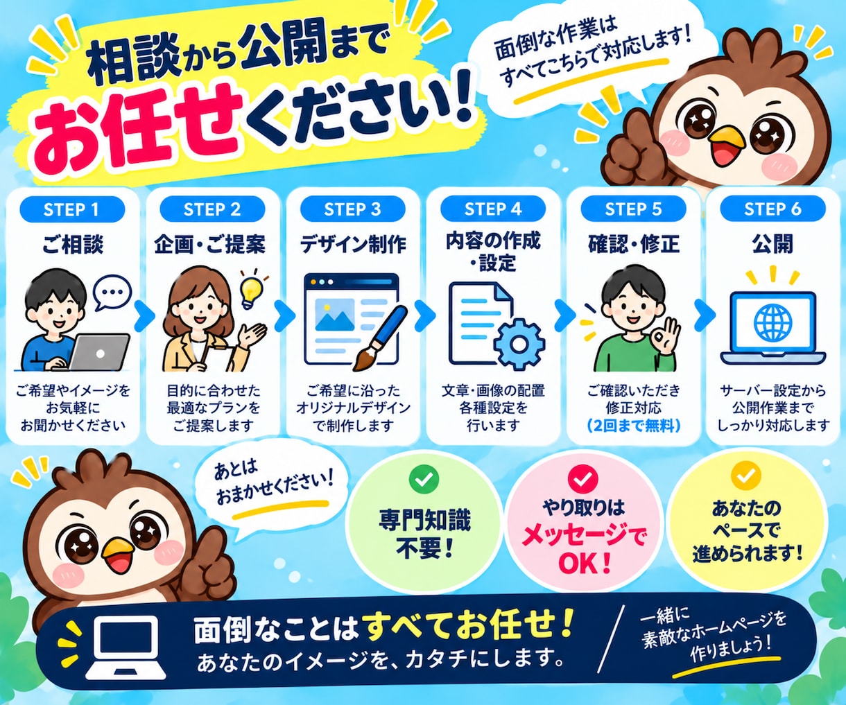初心者・丸投げOK！ホームページを制作します 何も分からなくても大丈夫！公開まで丁寧にサポート イメージ4