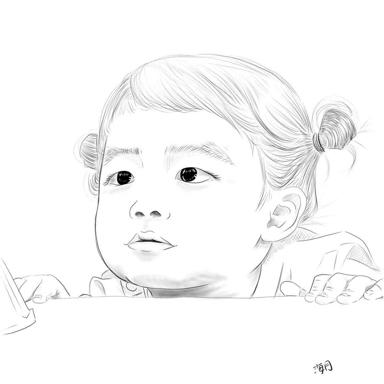 リアルな似顔絵作成しまます なるべく本人に近づけます。白黒になります。 イメージ1