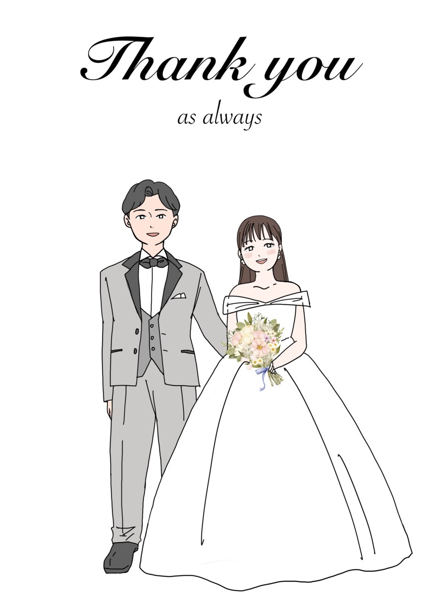 最高の1日に♡ウェディングイラスト作成します 結婚式に相応しい雰囲気に仕上げます。 イメージ3
