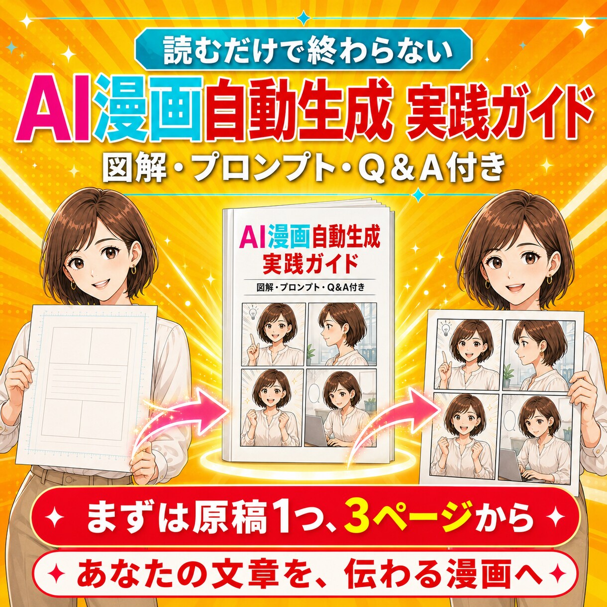初心者が原稿からAI漫画自動作成ガイド提供します SNS・LP・Kindle・幅広く使えるテンプレ丸ごと収録 イメージ10