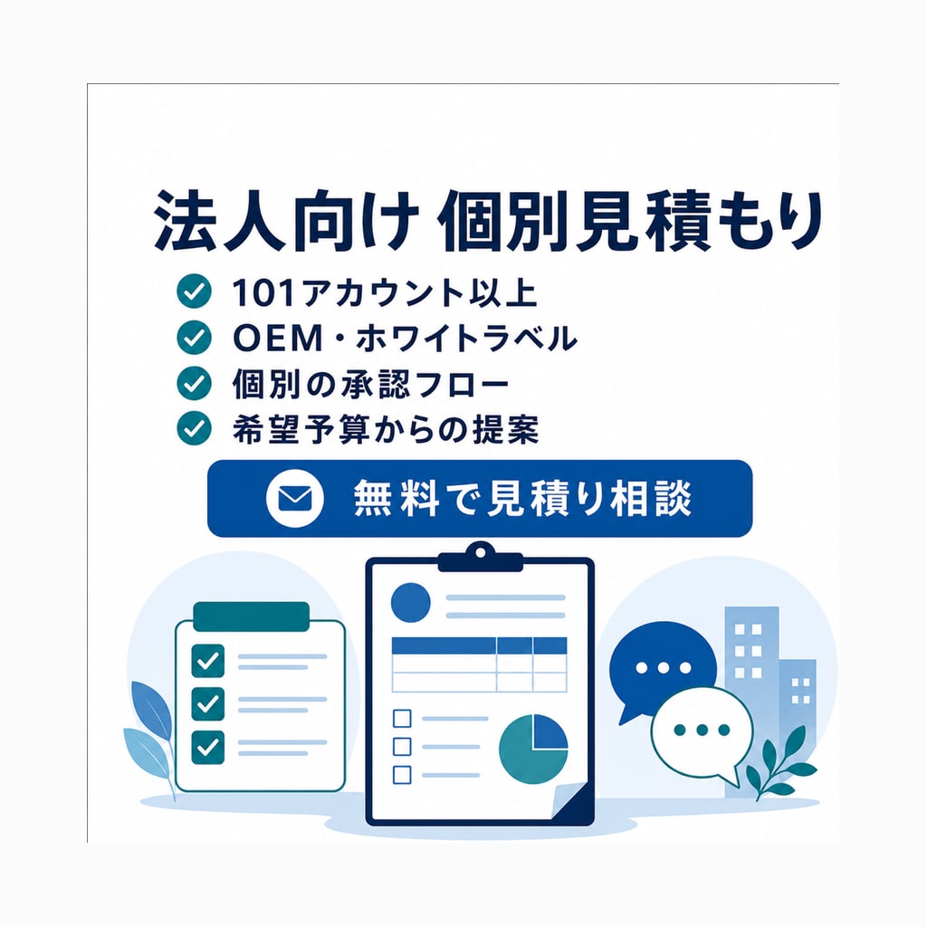 SNS完全自動運用システムを個別見積もりします 101アカウント以上・個別構成・予算からの提案に対応 イメージ1
