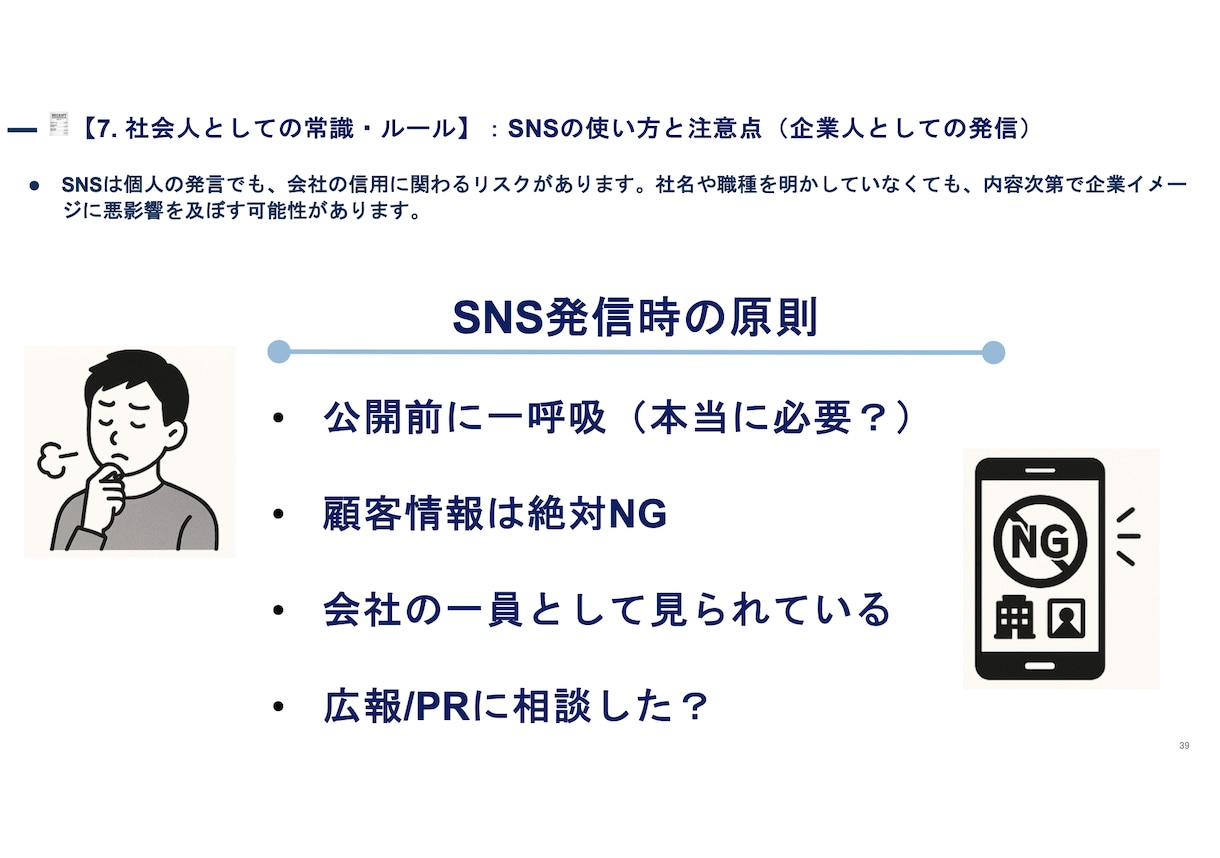明日使える！新社会人向け研修資料の雛形を提供します 大容量の55ページ！必要スライドだけ抜粋したり配布したりも可 イメージ9
