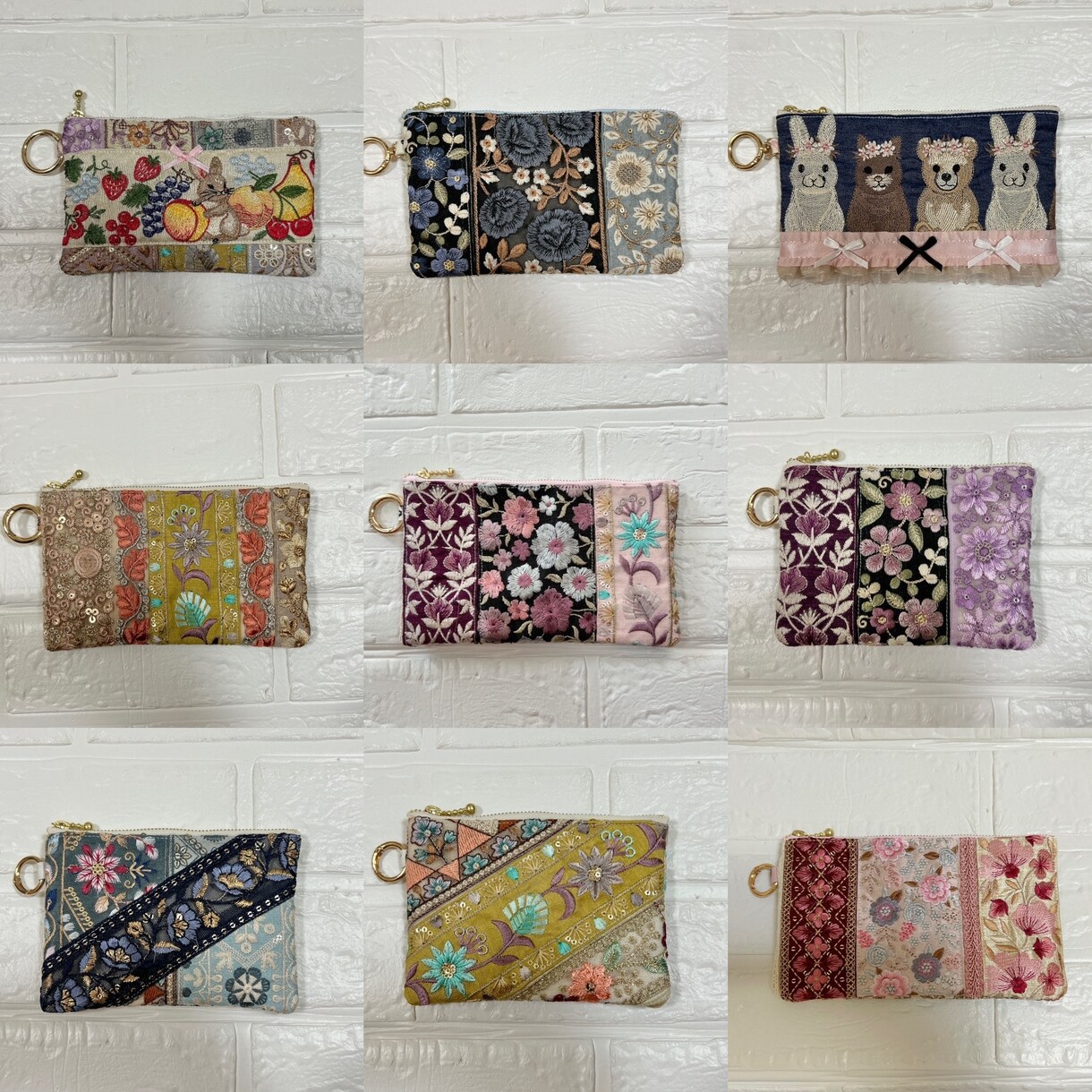 大人可愛いインド刺繍リボンのポーチをお作りします ハンドメイド歴10年以上の作家が心を込めてお作りしています イメージ3
