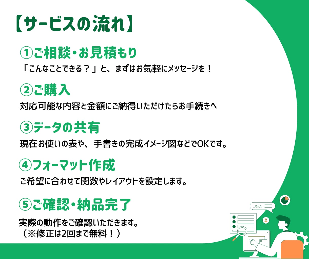 面倒な手作業を削減！エクセルフォーマット作成します 現役デベロッパーが「現場で本当に使いやすい」ツールを作ります イメージ3