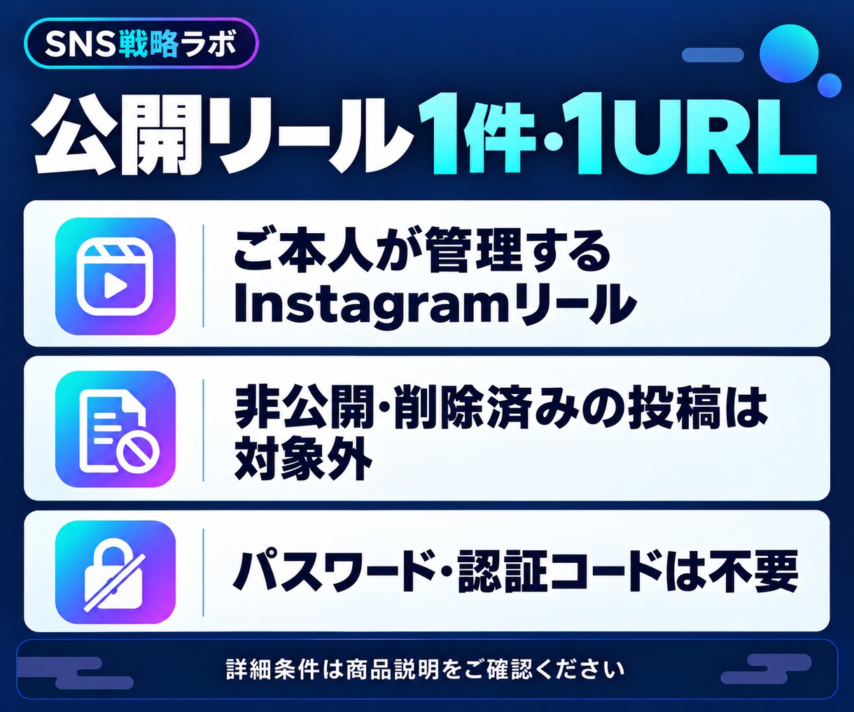 インスタリール再生6万回を追加手配します 公開リール1件対応／納品後7日・1回の減少補填 イメージ3