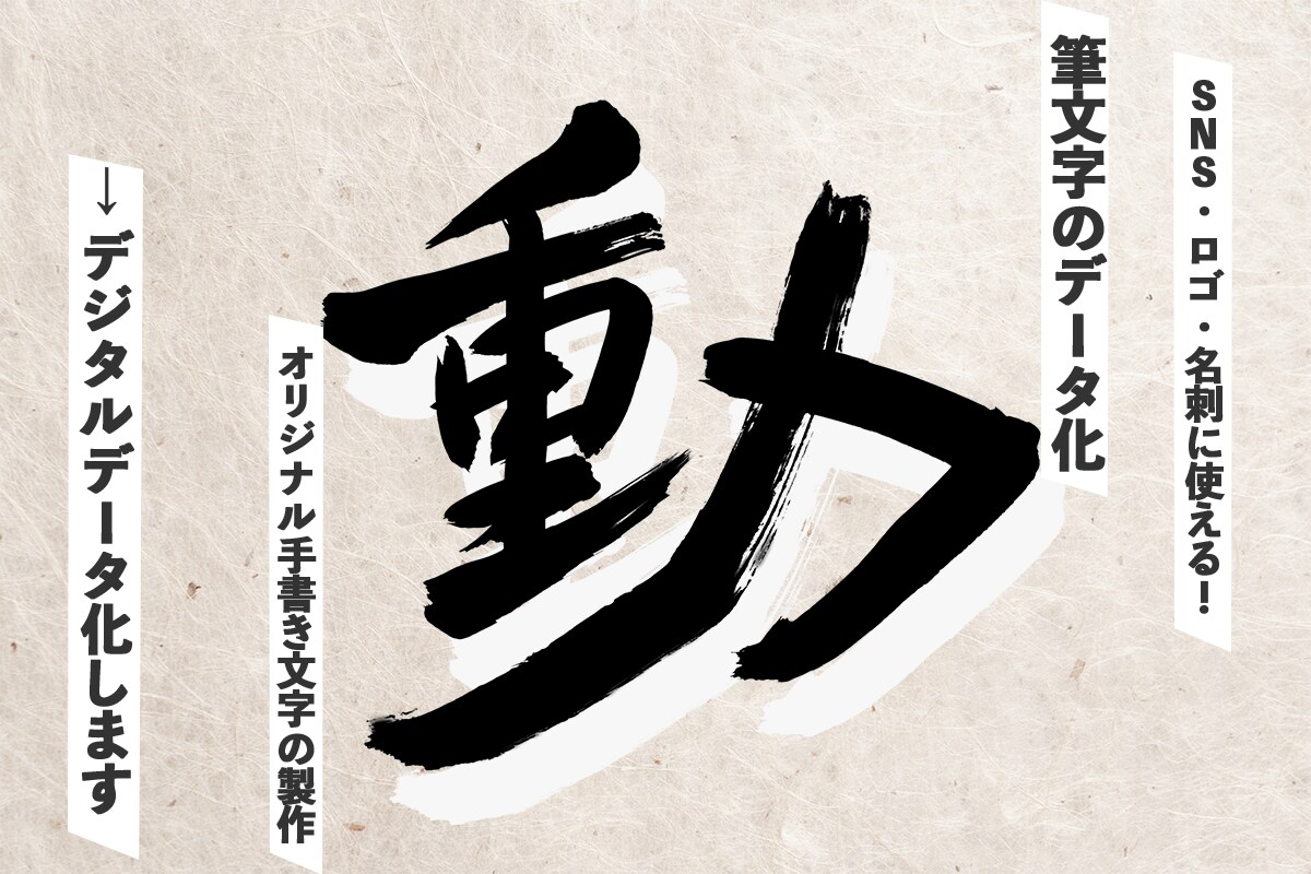 世界に一つの筆文字を、データで届けます 習字師範を持つ私が心を込めて筆文字のデータ化・制作します イメージ1