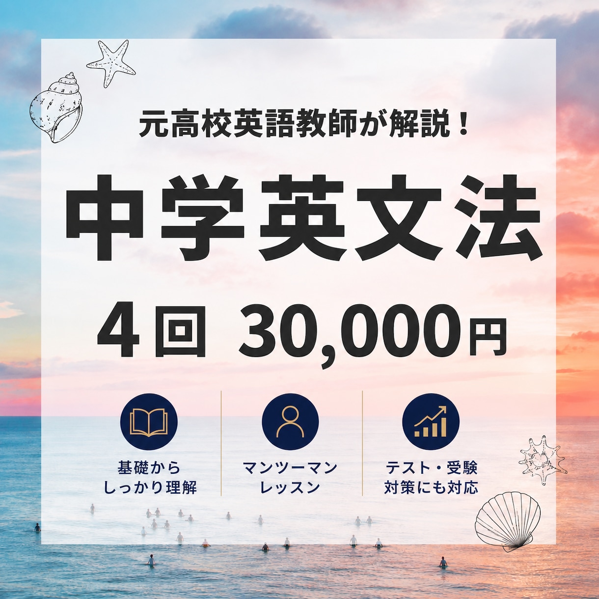 中学英文法【初心者歓迎】1ヶ月レッスンをします 元高校英語教師が英語の基礎からやさしく解説！ イメージ1