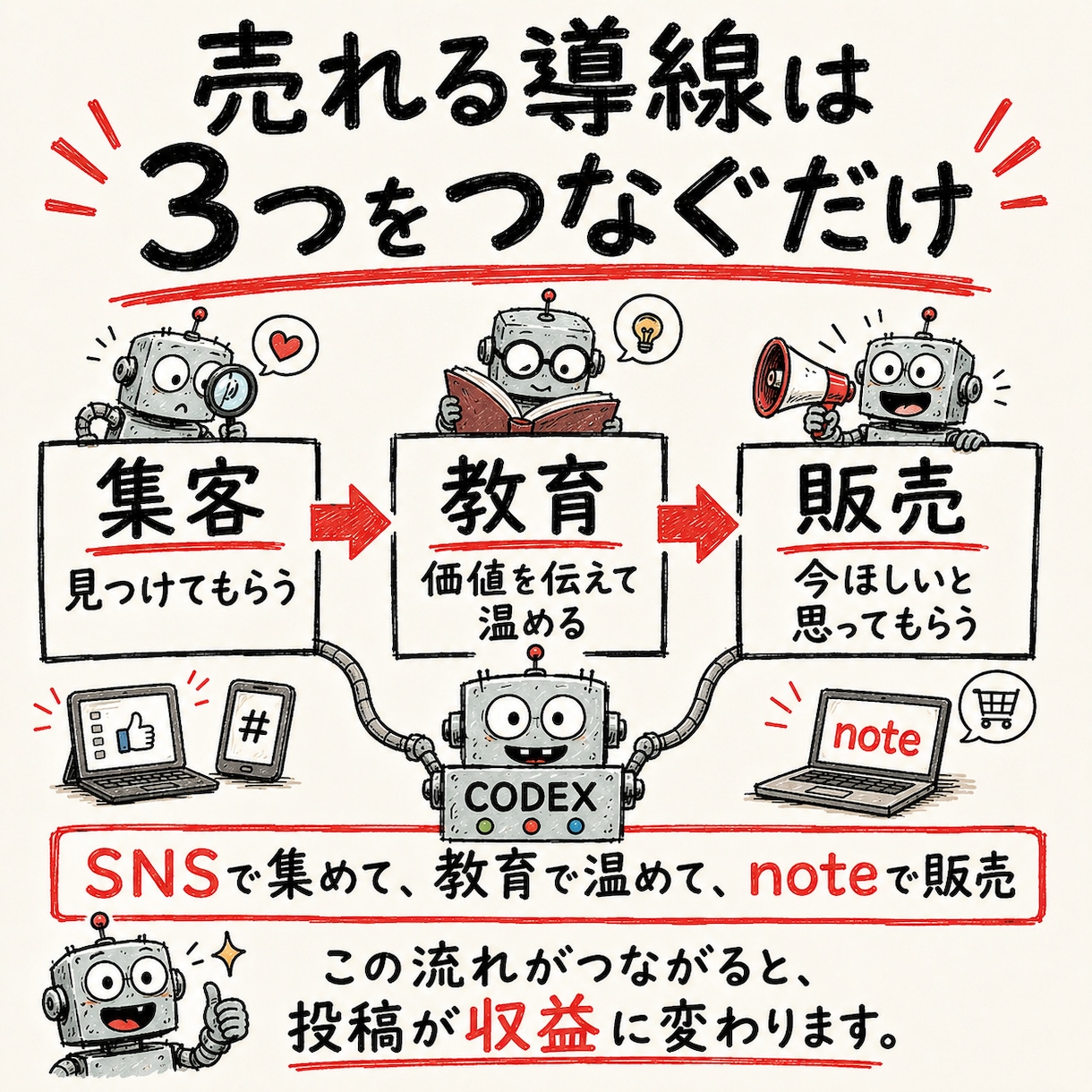 Codex×SNS×note自動ローンチ設計します 集客・教育・販売をAIで繋ぐ導線設計を、通話とメッセサポート イメージ4