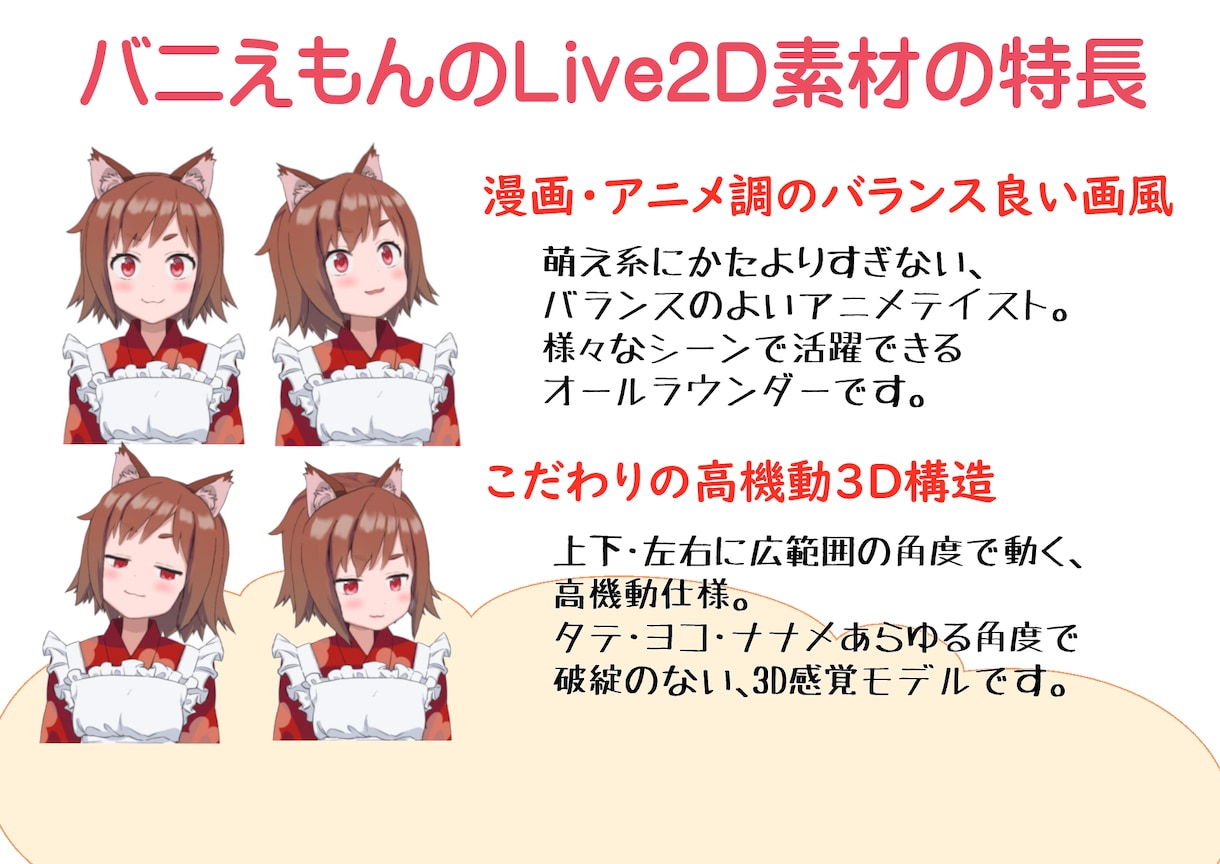facerig対応Live2Dモデル制作します Vtuberデビューを応援！バ美肉用素材作ります イメージ1