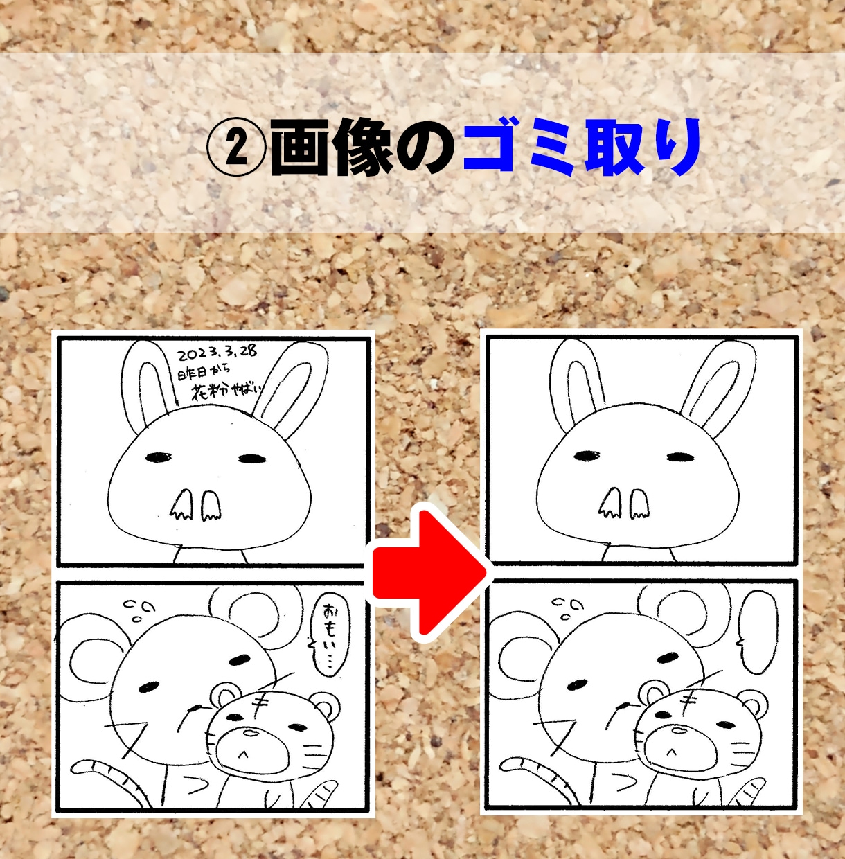 スキャン画像のゴミ取りをします スキャナーや写真で撮影した画像データを綺麗に加工します イメージ3