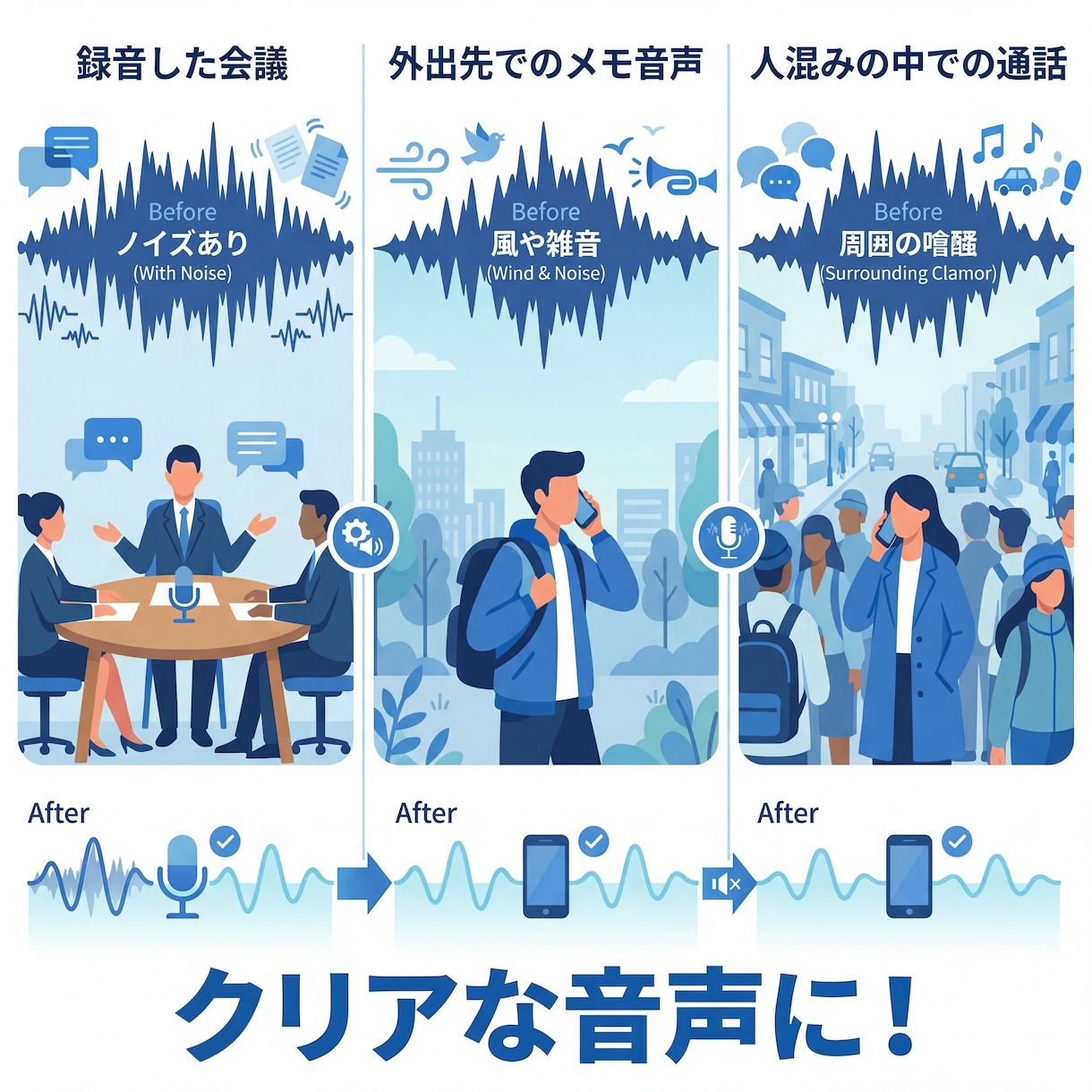 音声データをクリアにします そのノイズ、なかったことにできます! イメージ2
