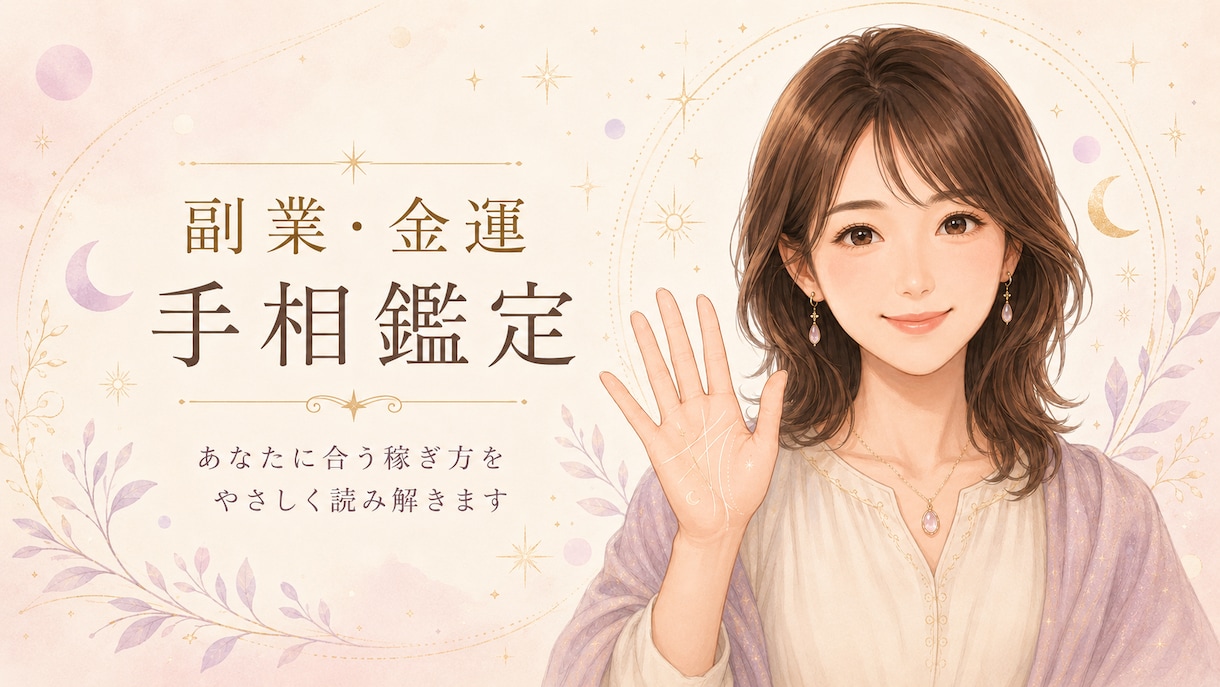 手相で副業適性を鑑定します あなたに合う稼ぎ方、副業に迷う方へやさしく鑑定 イメージ1