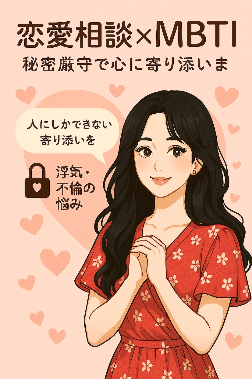 恋愛相談×MBTI秘密厳守で貴方の恋に寄り添います その悩みMBTIで紐解きませんか？人にしかできない寄り添いを イメージ1