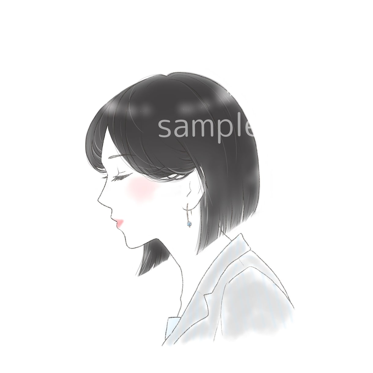 SNSで使える！アイコン・イラスト作成します 柔らかい雰囲気の横顔イラストを作成 イメージ8