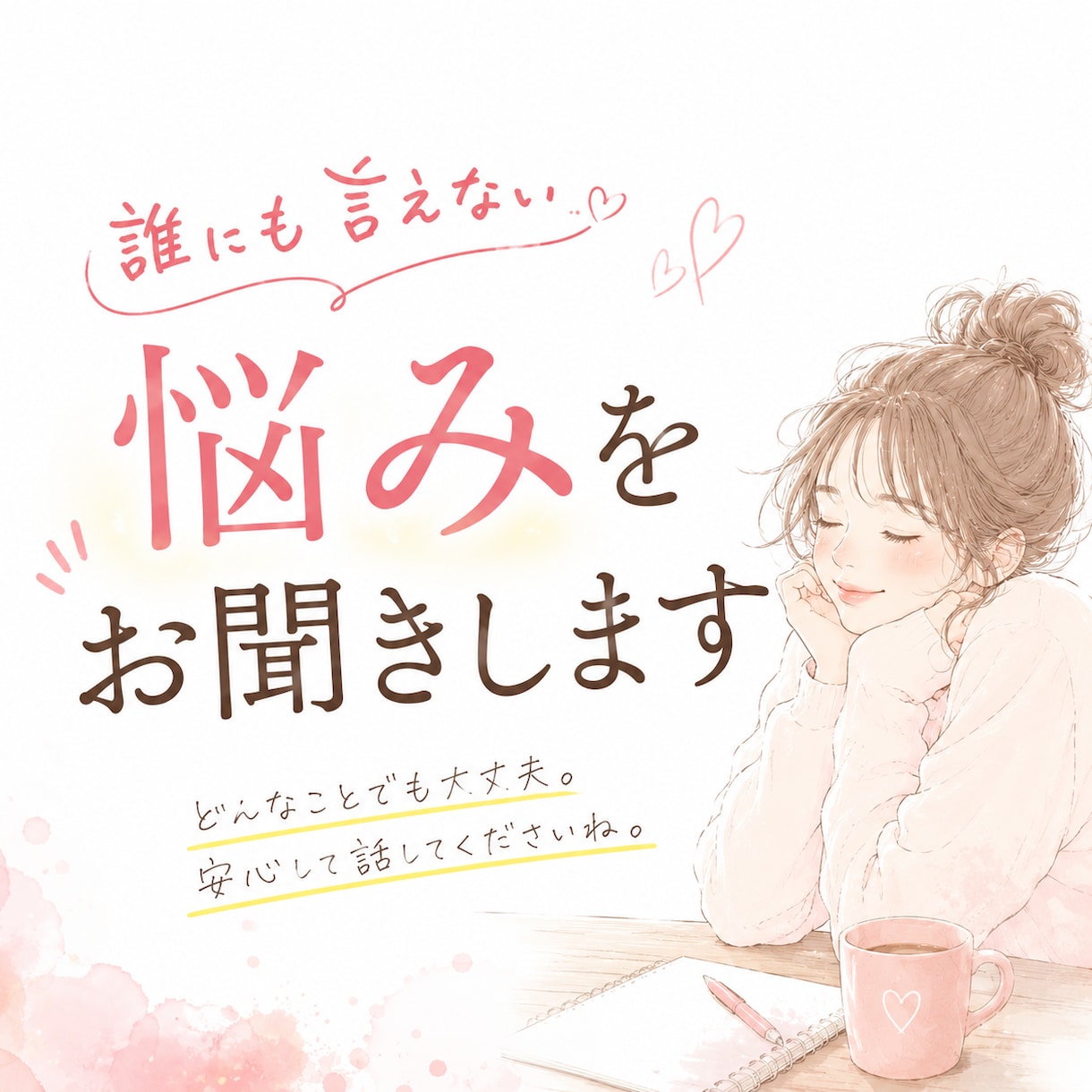 12時間内納品♡﻿誰にも言えない悩みをお聞きします 元看護師セラピスト・3児の母が優しく寄り添います♡﻿ イメージ1