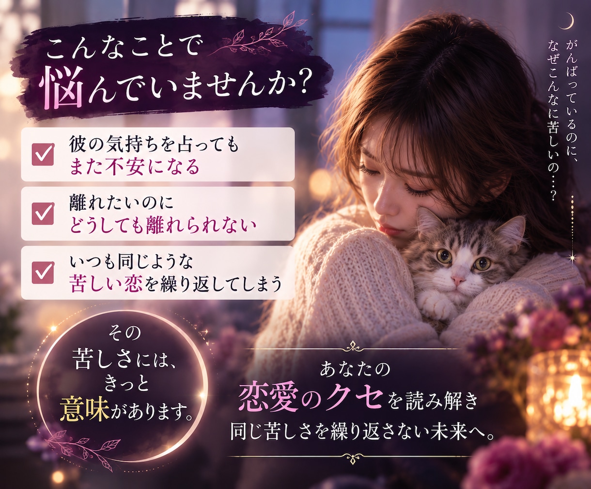 なぜか繰り返してしまう恋のパターンを読み解きます 幸せな恋愛への第一歩を見つけます。 イメージ2