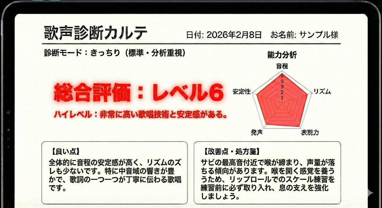こっそり上達！現役講師が歌の伸び代教えます 歌声レベル認定＆あなた専用の練習メニューを処方します イメージ4