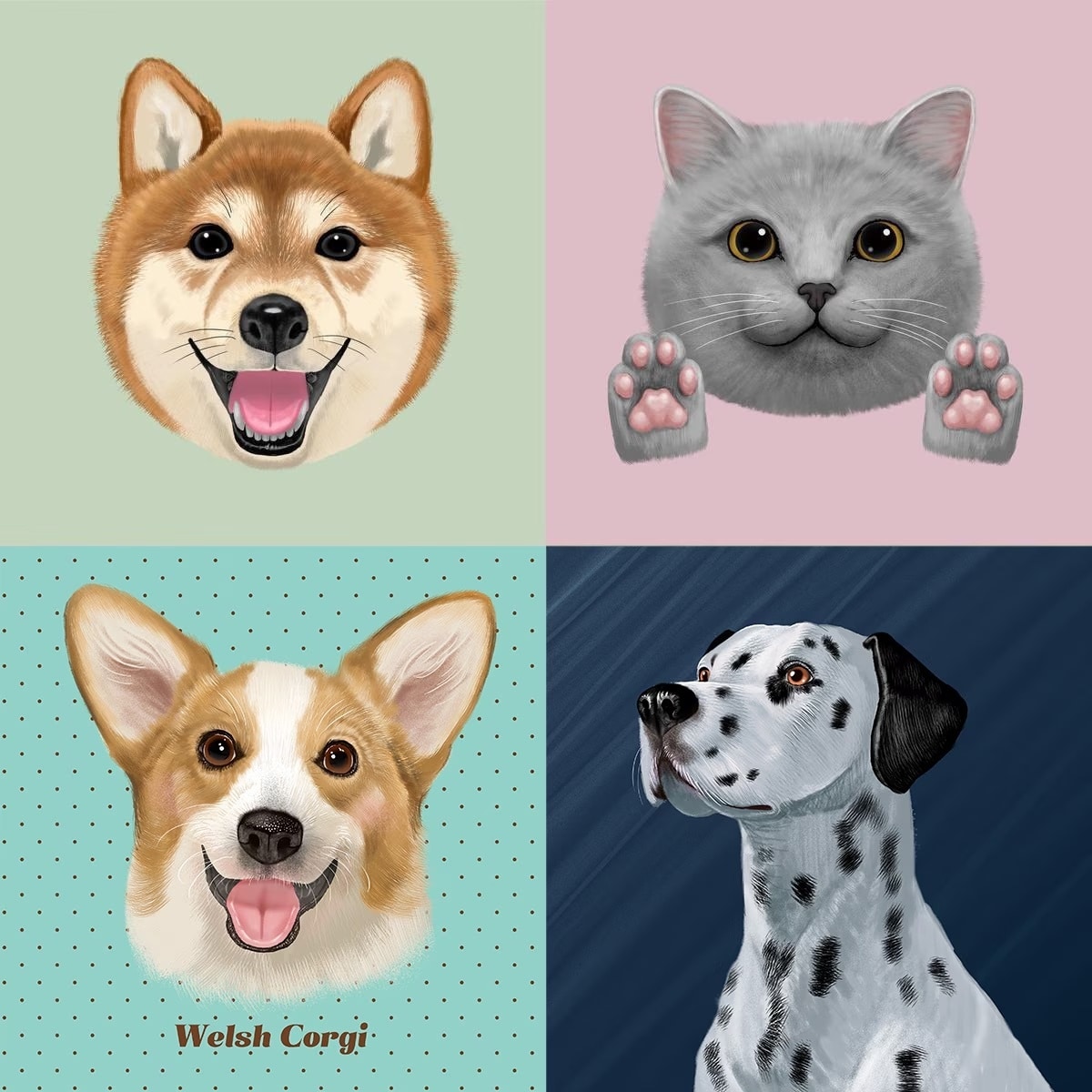 猫と犬の似顔絵を可愛くリアルに描きます ●写真をもとに、しっかりタッチで似せて描きます。 イメージ3
