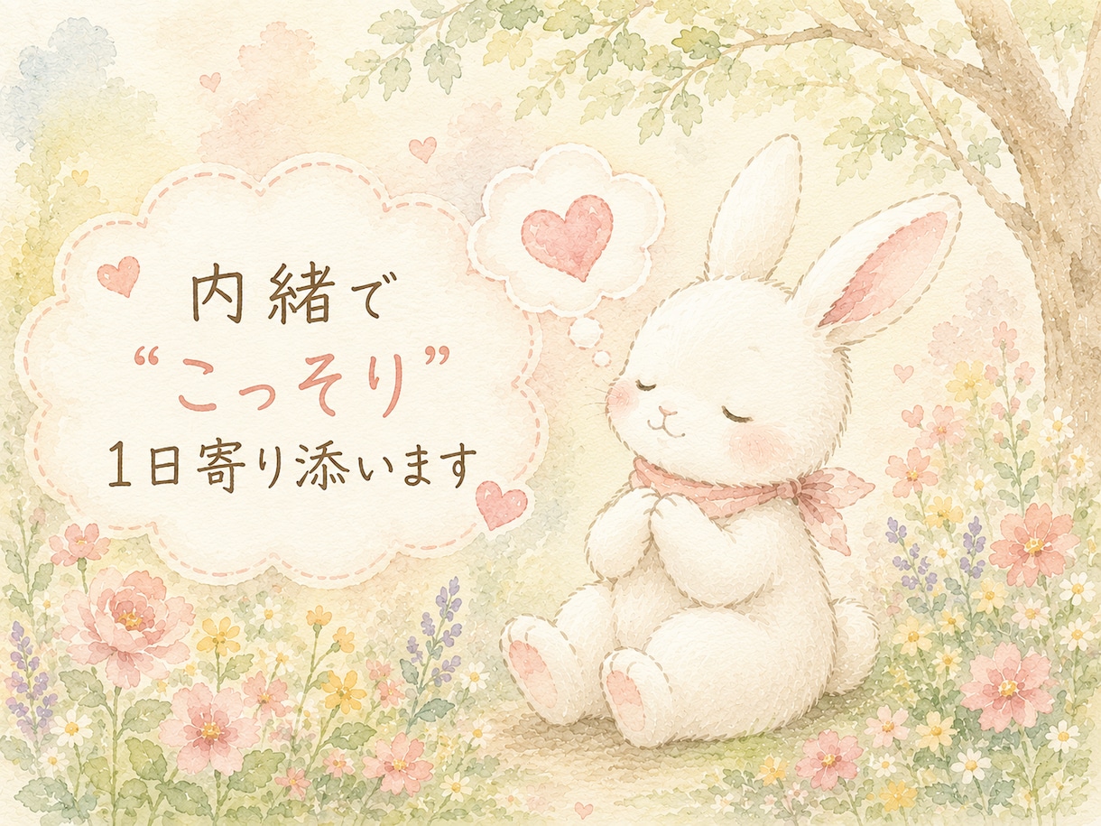 内緒で″こっそり″1日寄り添います お友達みたいに、時には″秘密の″恋人みたいに…♡ イメージ1
