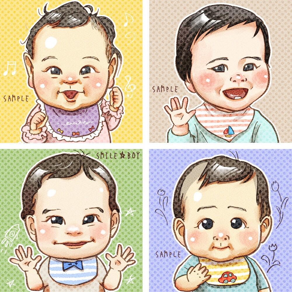 かわいい！お子さまの似顔絵を描きます SNSやグッズ制作にピッタリ！手書き風のデジタル似顔絵です。 イメージ3