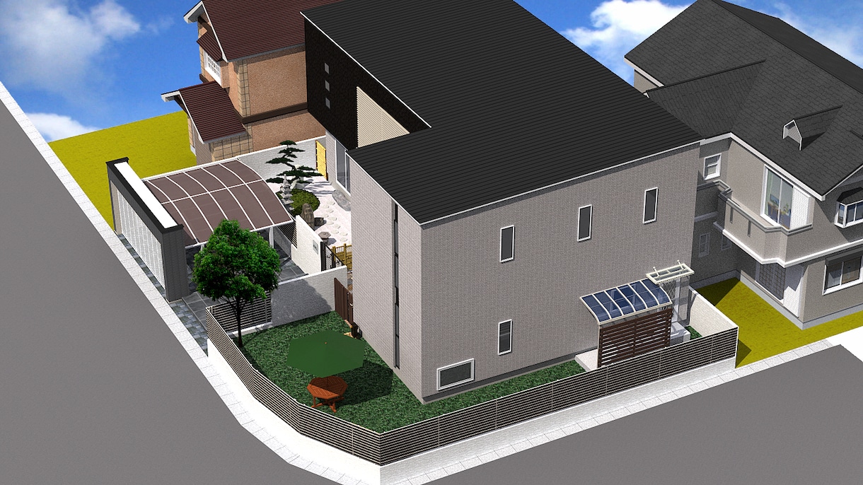 建築・外構デザインCGパース+図面作成します 別途ご相談に応じ柔軟に対応します イメージ2