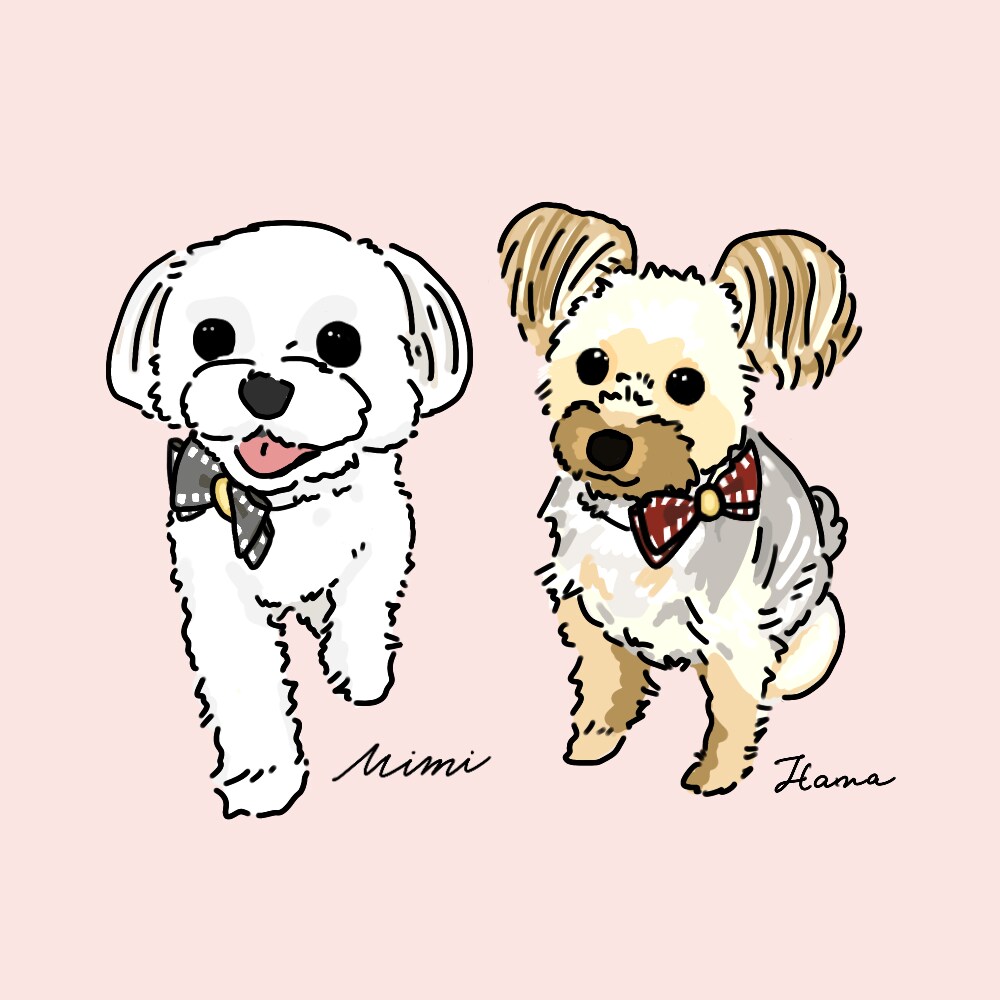 名前付き⭐︎シンプル可愛いペットイラスト描きます 犬/猫/ウサギ/ハムスターなんでも◎記念日やギフトに是非⭐︎ イメージ5