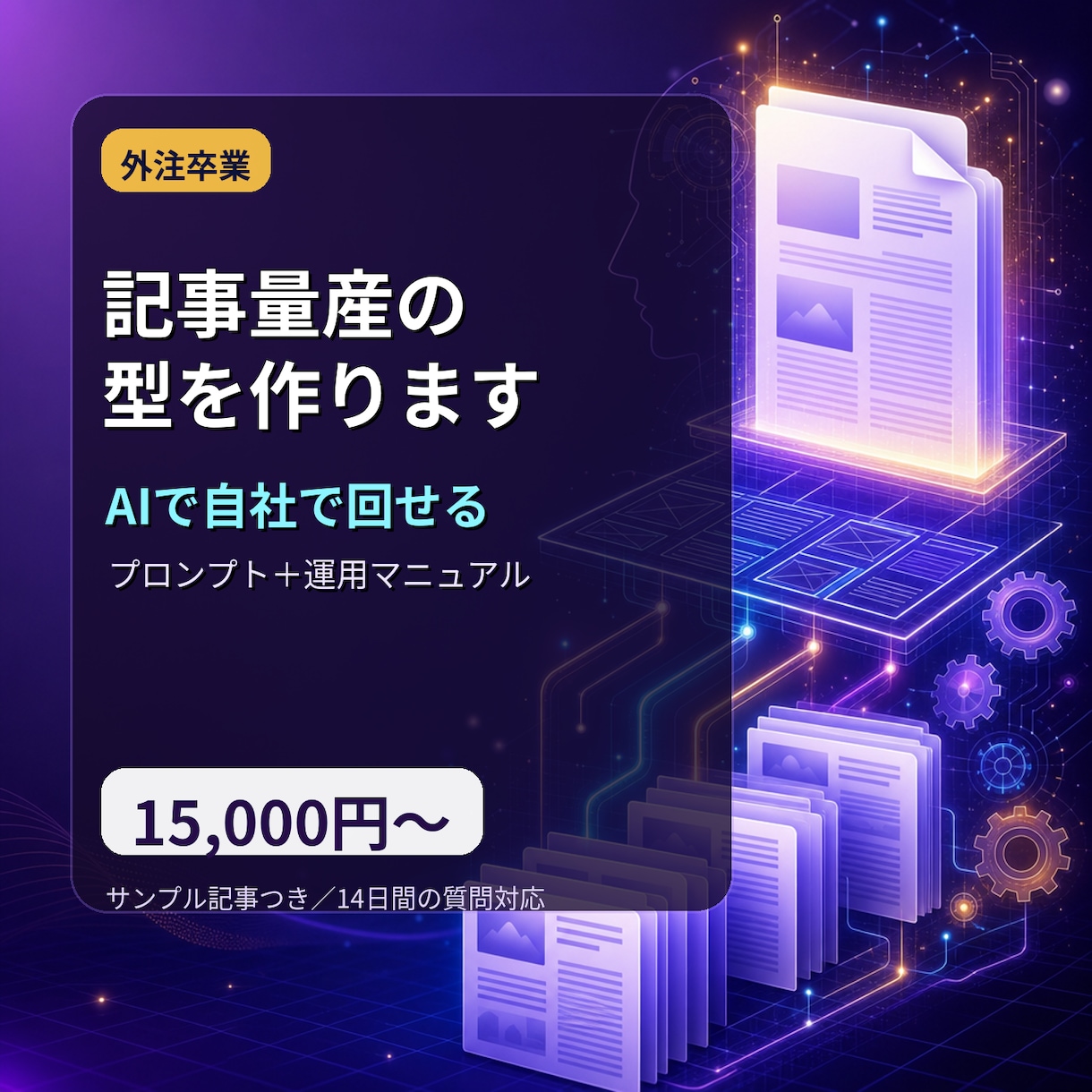 AI記事作成の仕組みを構築して納品します 毎回外注しない。自分で量産できる型を渡します イメージ1
