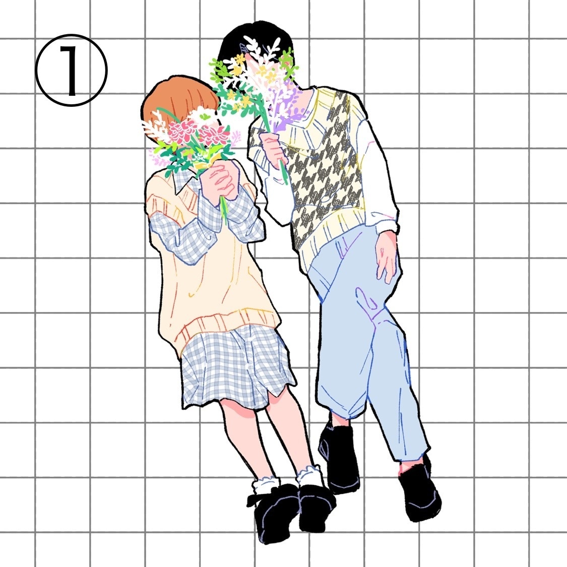 おしゃれ可愛い♡2人組のイラストを描きます ウェルカムボードや記念日の特別な贈り物に♪ イメージ2