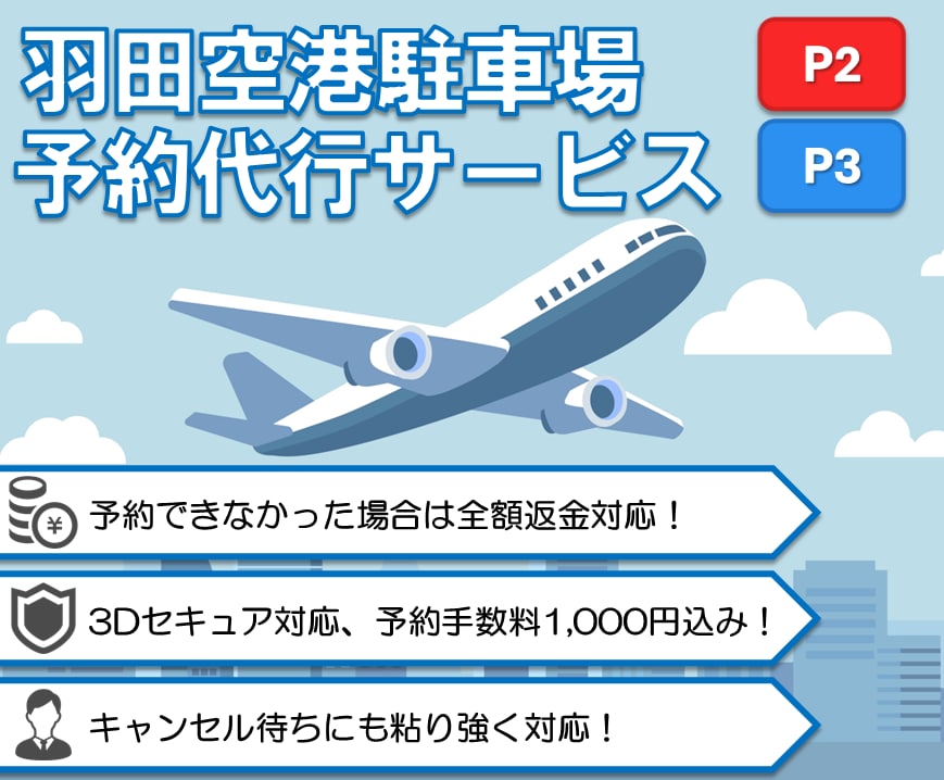 羽田空港P2/P3駐車場のご予約を代行いたします 高評価！予約料1,000円込み！シルバーウィーク予約受付中！ イメージ1