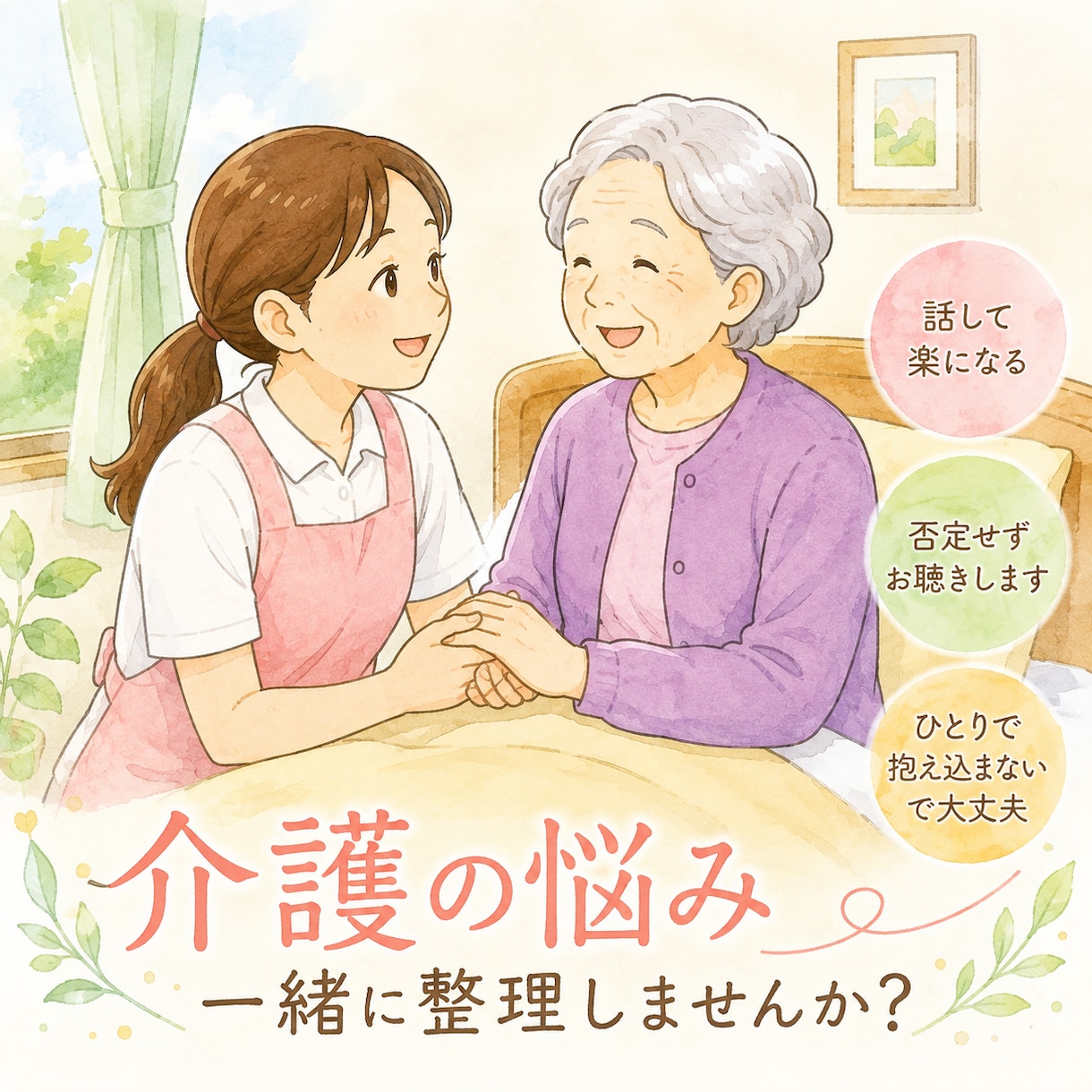 介護による悩みを聞きます 介護の悩みや不安を一人で抱え込まず、気軽にお話しください。 イメージ2