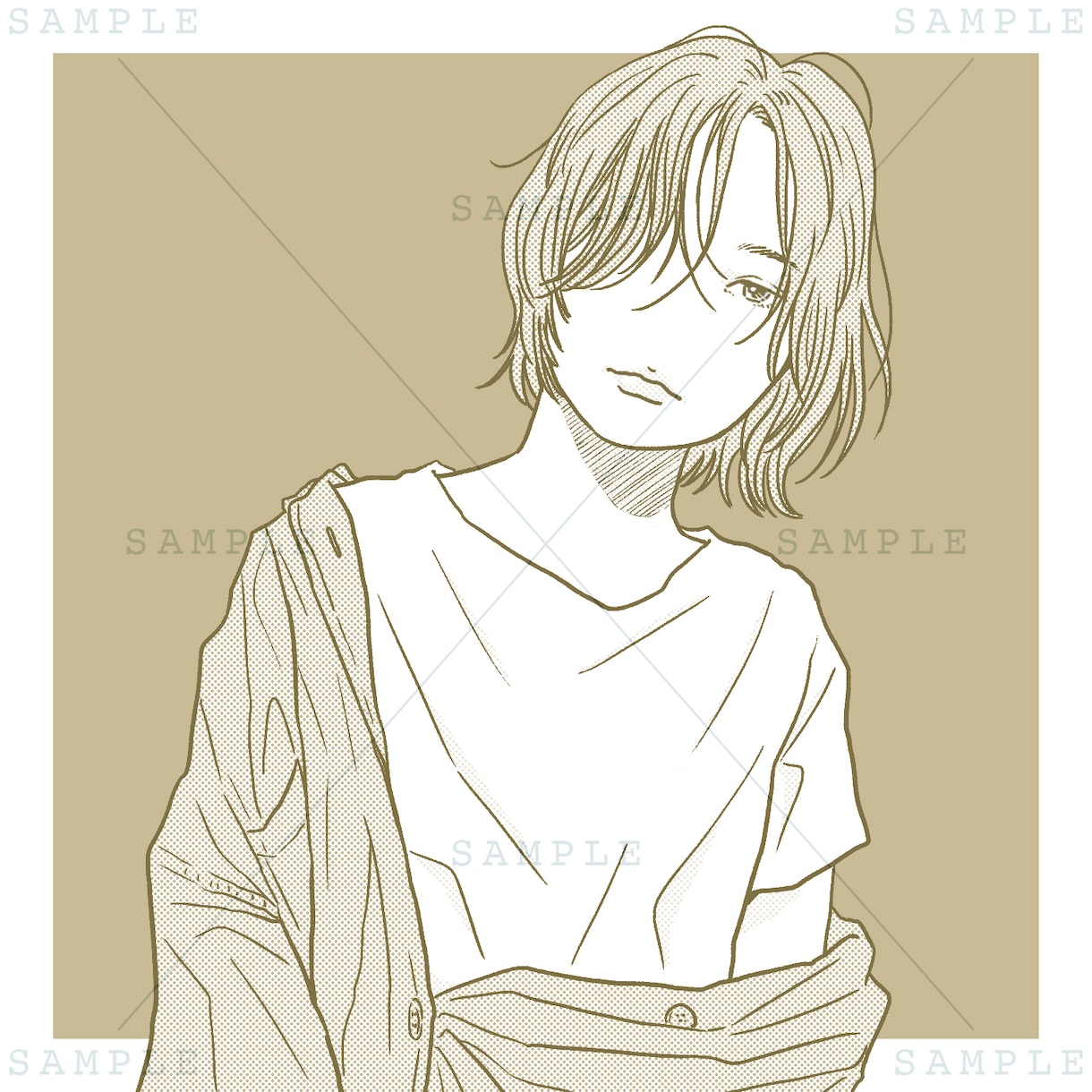 シンプル×繊細な人物イラストを描きます SNSアイコン・プレゼント用等お気軽にご相談ください＾＾ イメージ5