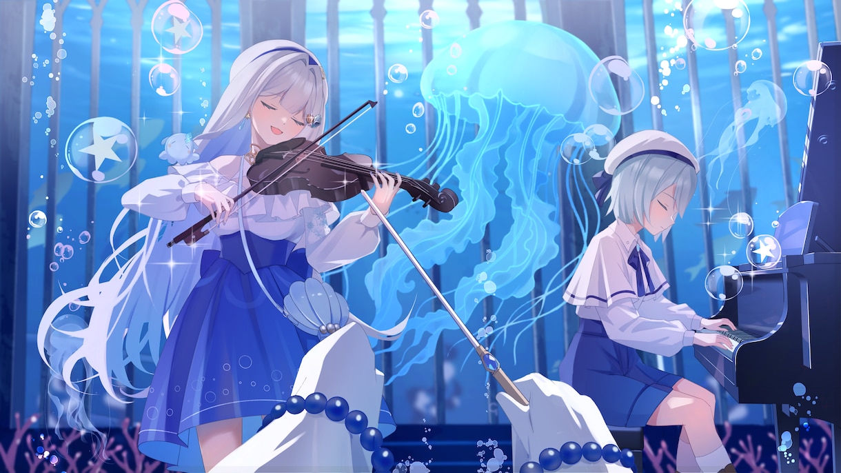 クオリティ重視！透明感×綺麗可愛いイラスト描きます 一枚絵・Live2Dパーツ分け立ち絵・歌みた・キャラデザも イメージ2