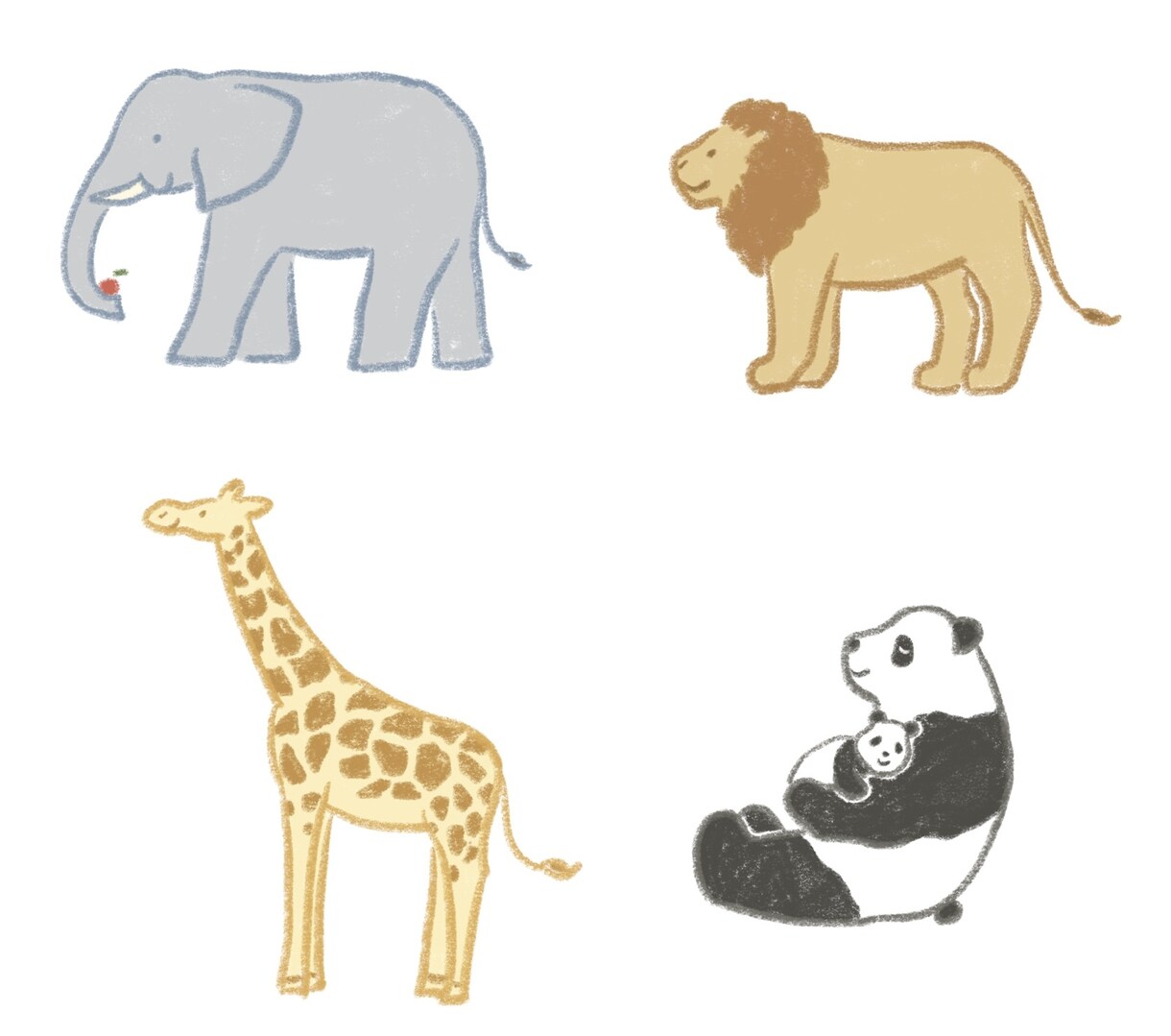 ほんわかシンプルな動物イラスト描きます シンプルだけどあたたかみのあるイラスト作成します イメージ4