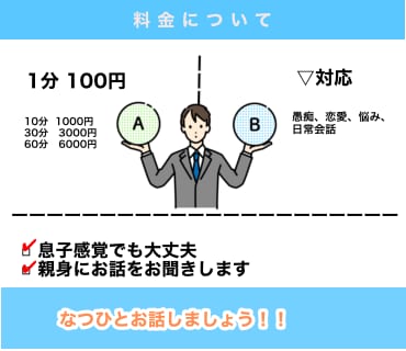 悩み、愚痴、お話相手になります 息子感覚で僕とお話をしてみませんか？悩んだ時こそお電話を！！ イメージ2