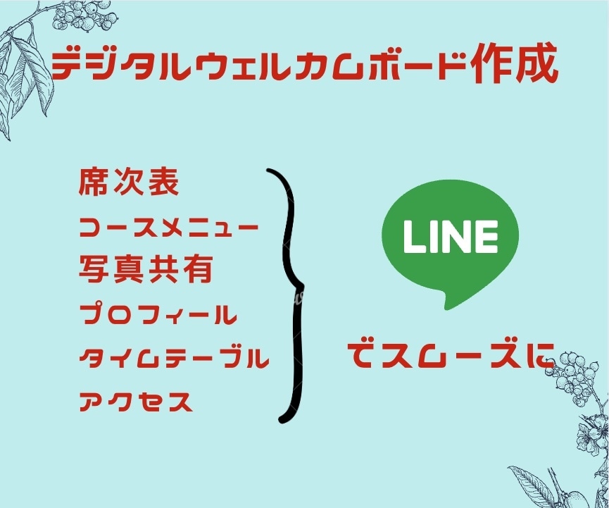 デジタルウェルカムボードを作成いたします LINEを使用し、席次表等をスマホで見れるようにいたします イメージ2