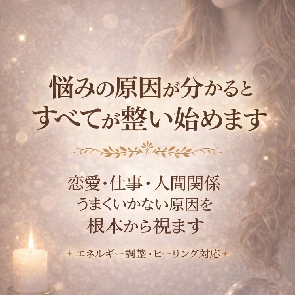 あなたの悩み全般、深く視てお伝えします モヤモヤの原因を知り、今すぐ気持ちが軽くなりたい方へ イメージ1