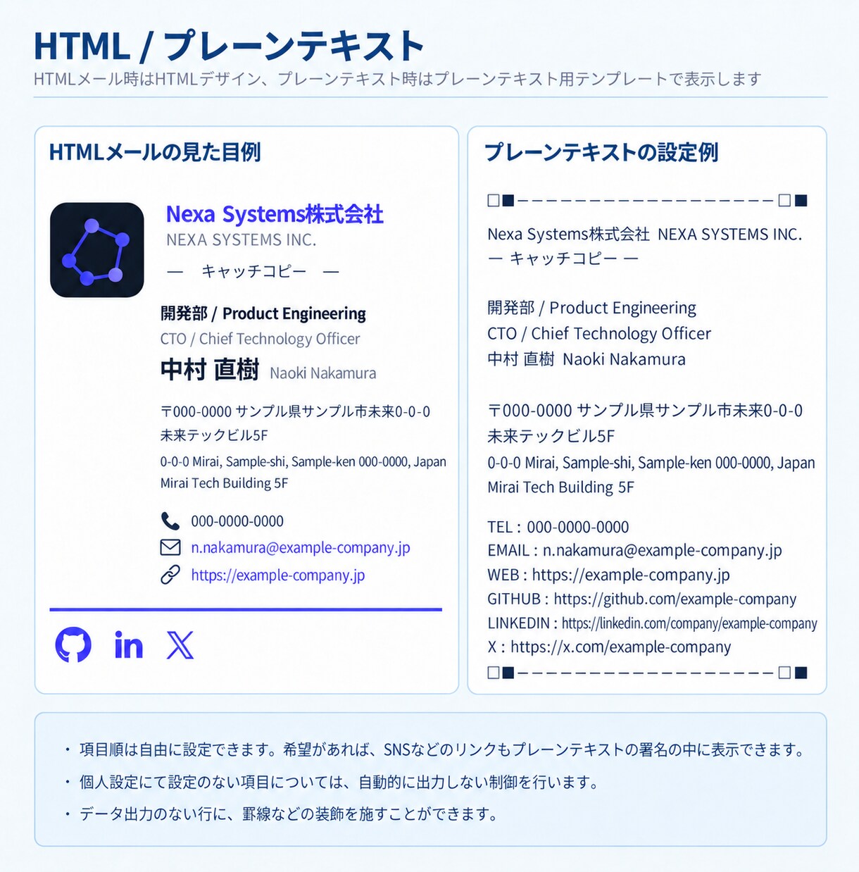 Thunderbird用HTML署名を制作します HTML・プレーンテキスト両対応、15デザインから選べます イメージ4