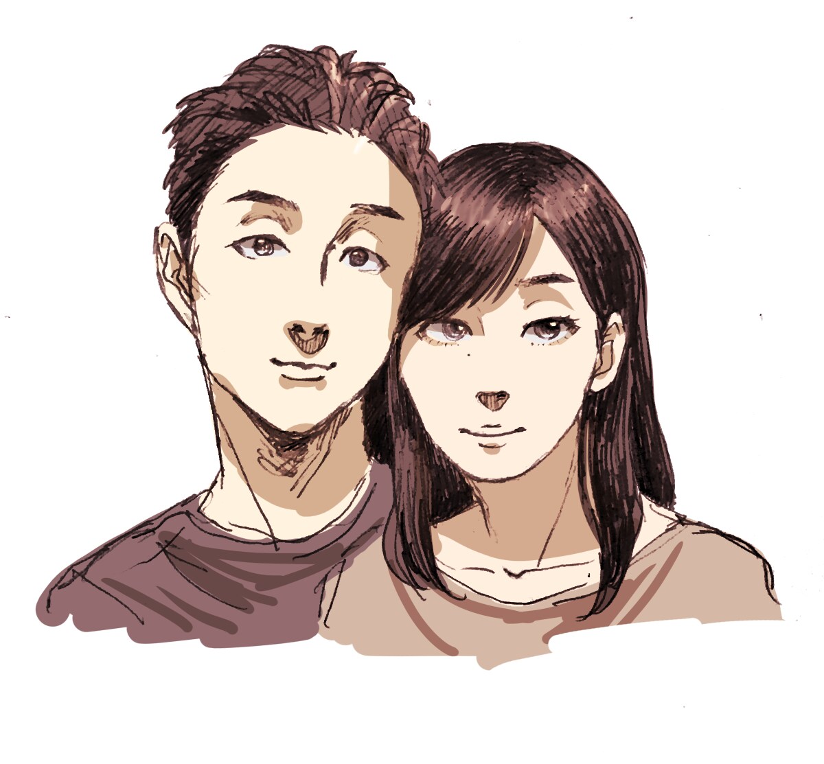 単色/フルカラーの似顔絵を提供します 可愛いイラストのまま似ている似顔絵が欲しい方に イメージ1
