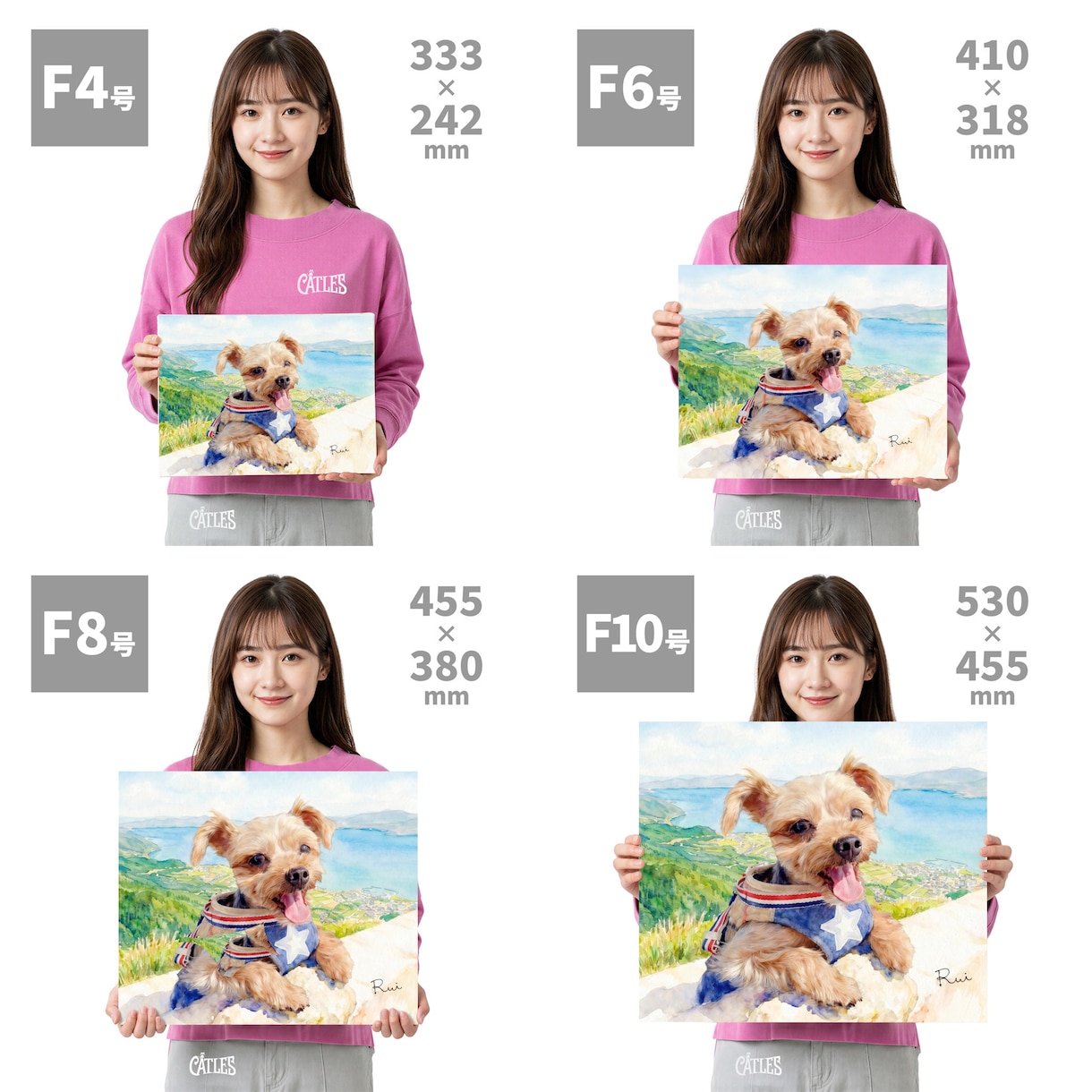 うちの子ペット似顔絵を水彩画キャンバスで制作します 犬・猫・うさぎ・人｜プレゼント・メモリアルにどうぞ イメージ10