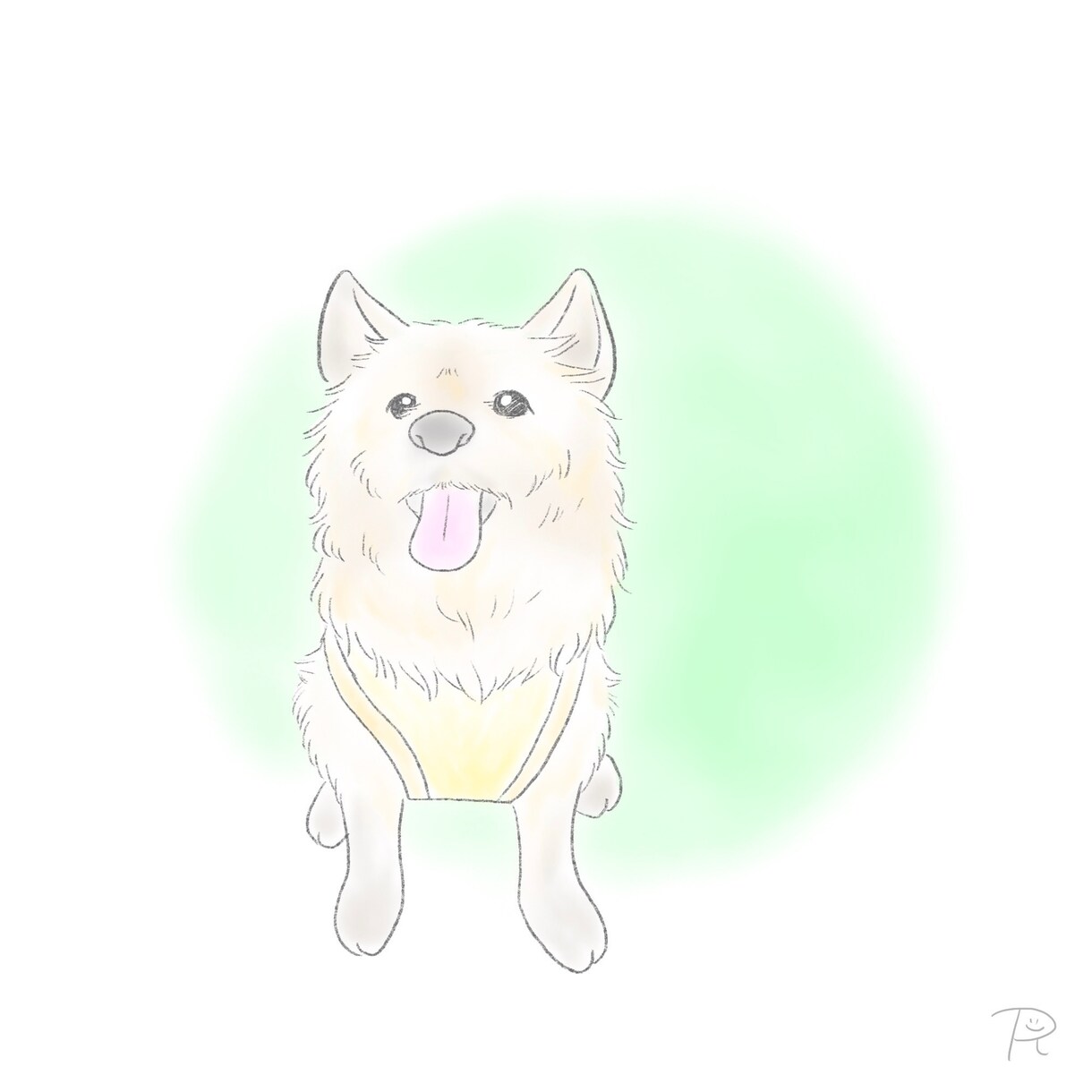 柔らかいテイストのペットイラストをお描きします ふんわり優しいタッチで可愛いイラストに仕上げます イメージ8