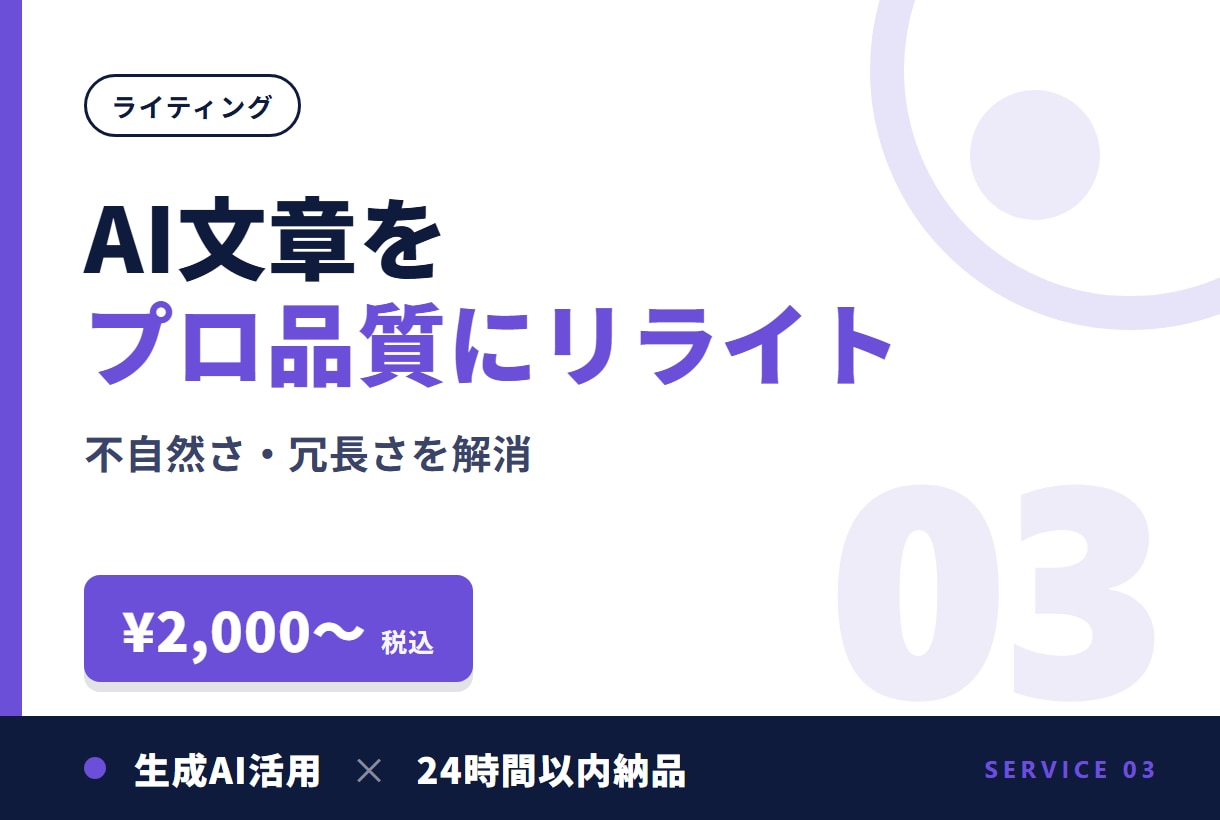 AI生成文章をプロ品質にリライト・校正します ChatGPT文章の違和感を消し、読み手に届く日本語に イメージ1