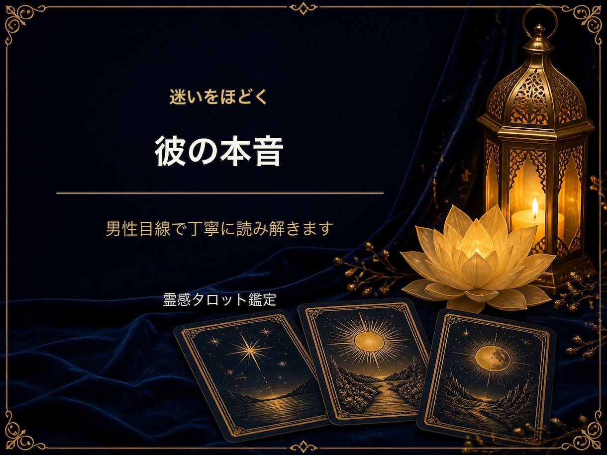 初回限定｜彼の今の本音を1つ占います 男性目線×霊感タロットで今の気持ちを丁寧に読みます イメージ1