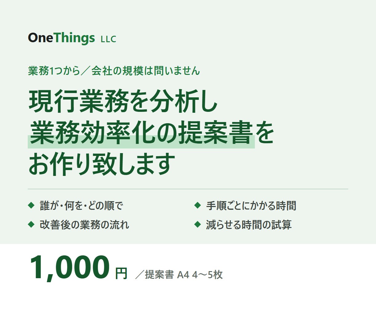 現行業務を分析し、業務効率化の提案書を作ります 専門知識不要。要件定義のプロに全てお任せください イメージ1