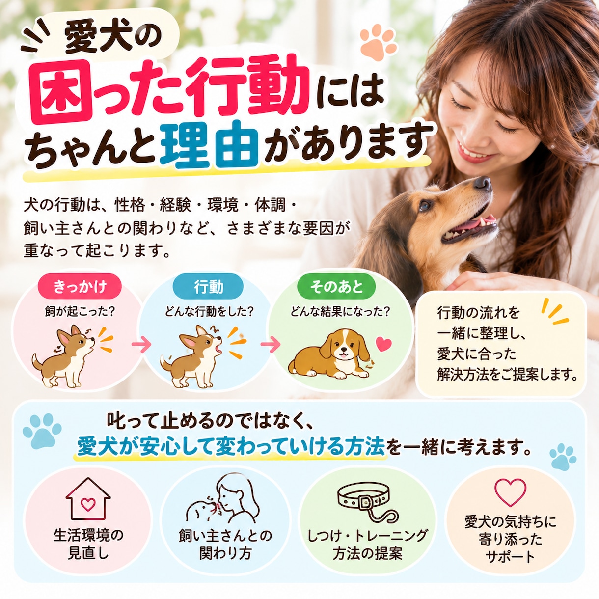 愛犬の困った行動・しつけの相談に乗ります 400頭以上見てきたプロが原因から一緒に考えます イメージ2