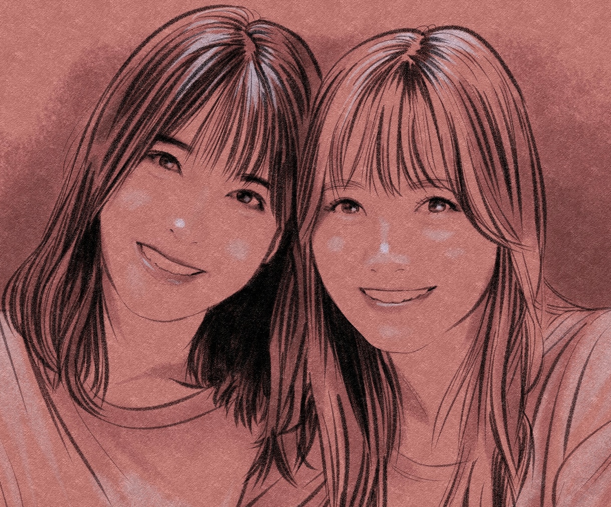キャンバスのような質感のある似顔絵を描きます シックで温かみのある落ち着いたイラストをどうぞ。 イメージ8