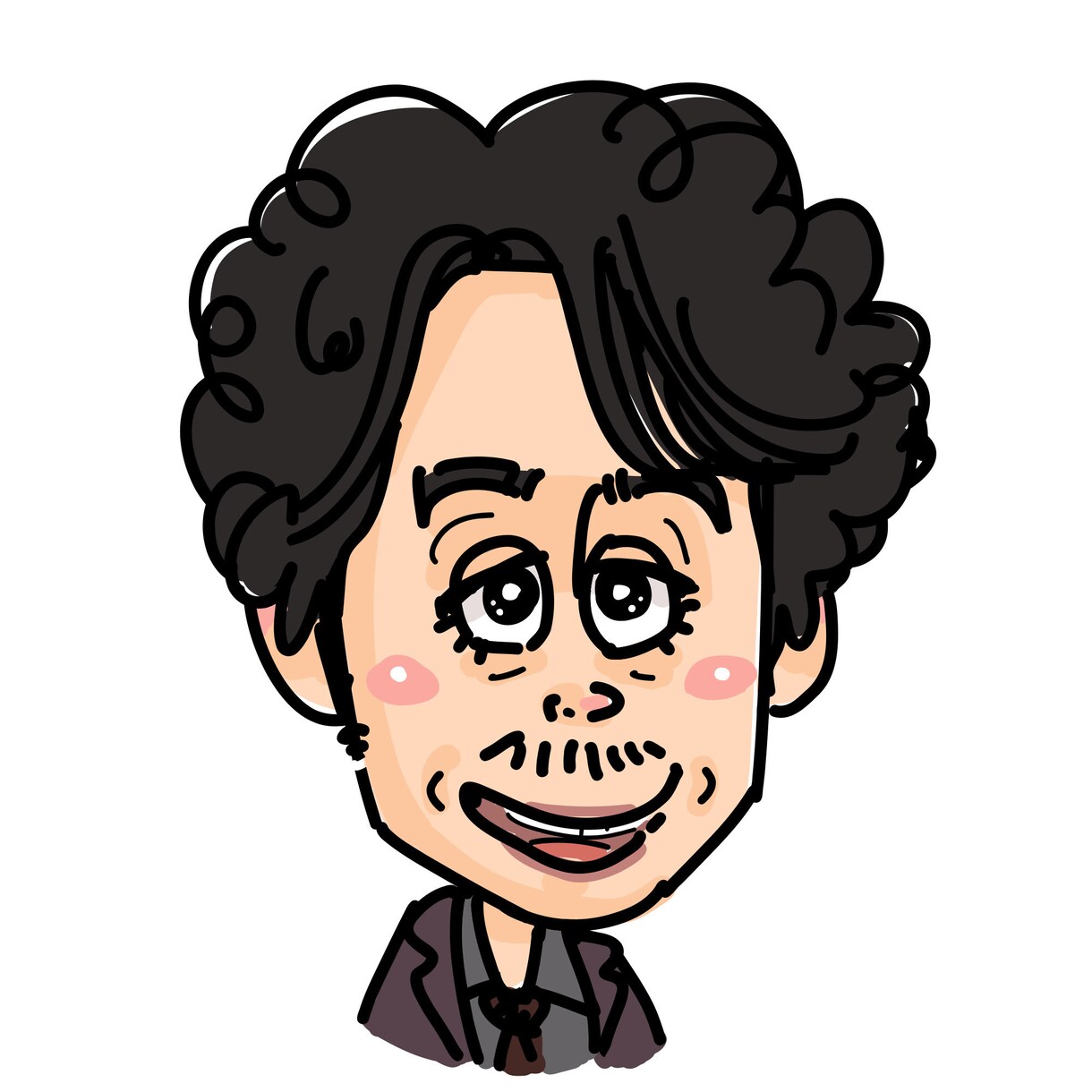 シンプルでカワイイ！インパクトある似顔絵描きます snsアイコン・ビジネス名刺等に！似顔絵で貴方をアピール イメージ6