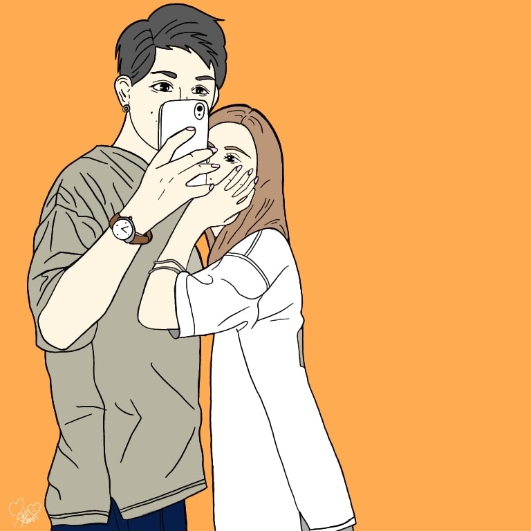 カップルフォト描きます だいすきな人とのイラストフォト作ります♡ イメージ1