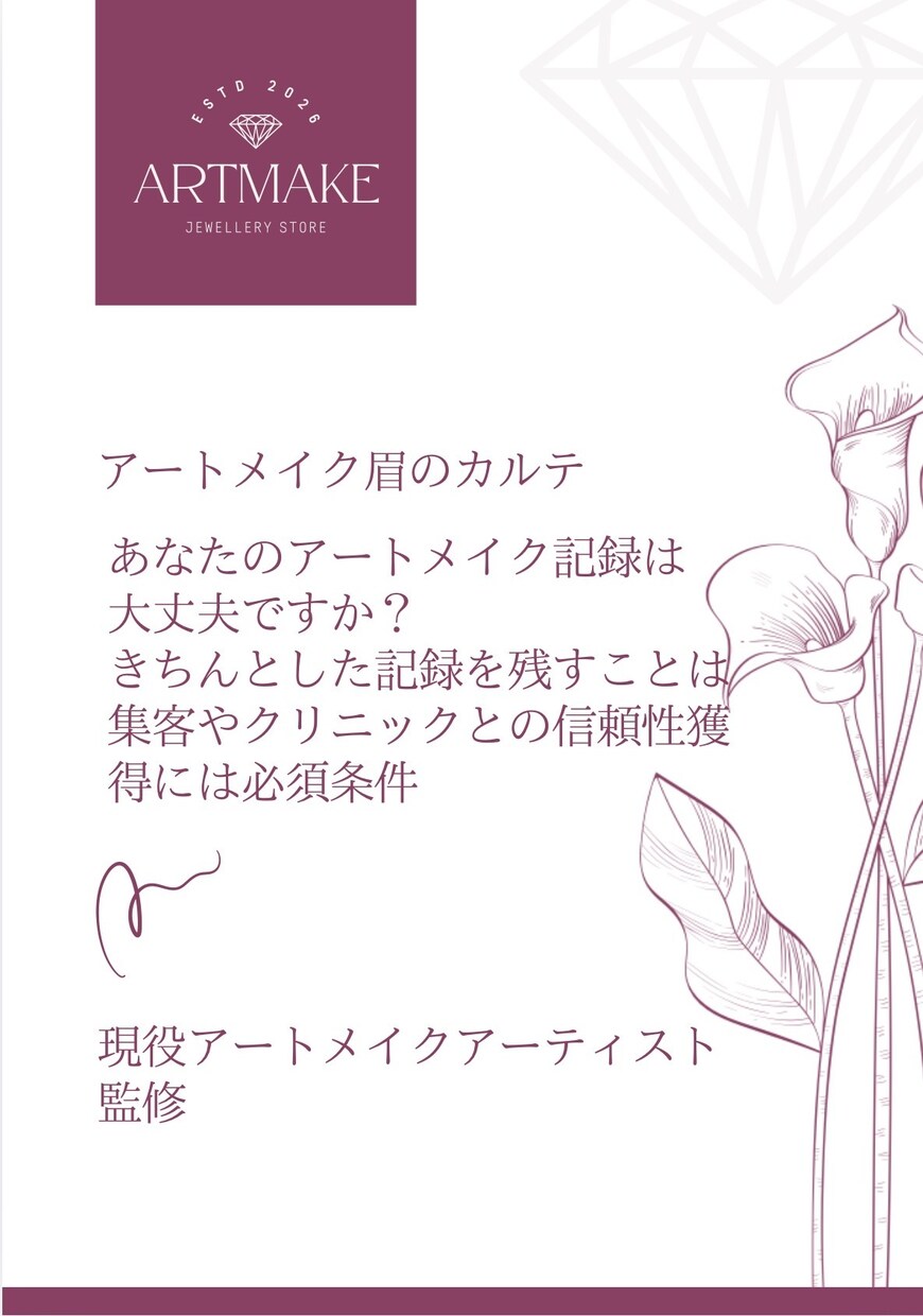 現役が監修｜アートメイク専用カルテを販売します クリニック提出にも最適。手技、経過を緻密に管理するプロ仕様 イメージ1