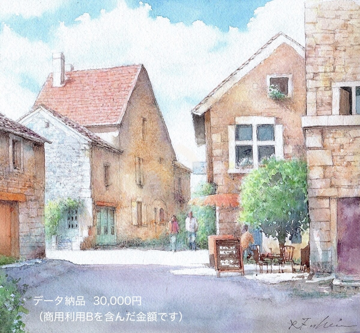 透明水彩で本格的な風景や花・静物を描きます 思い出の風景やお気に入りの花、商用利用もOKです イメージ3